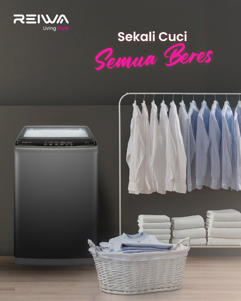 reiwa_id's tweet photo. Pusing cucian banyak pas habis mudik? Kalau pakai mesin cuci top load REIWA pasti bebas stres.

Terdapat kapasitas 8 kg dan 11 kg yang bisa kamu pilih, pasti muat nyuci banyak sekaligus. 

Tunggu apa lagi? Check out sekarang!

#Reiwa #LivingStyle #homeappliances #lifestyle #ReiwaNewEra #NewEraAppliances #mesincuci #washingmachine #topload