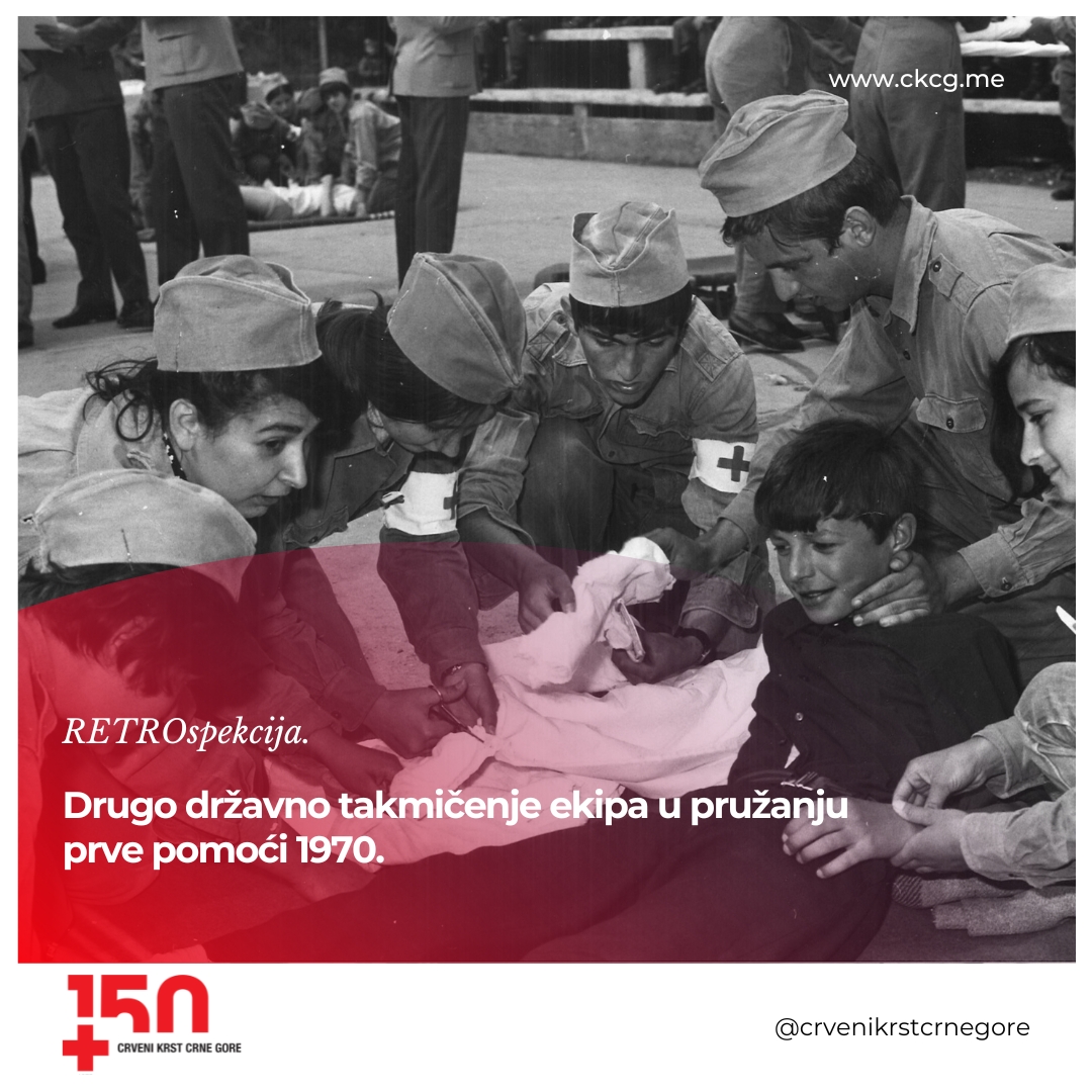 CKCG_MRC's tweet photo. RETROspekcija🔙
📍Drugo takmičenje ekipa u pružanju prve pomoći koje je održano 1970. godine u tadašnjem Titogradu.
#svudazasvakoga #EverywhereForEveryone #Prvapomoc #FirstAid #RedCrossofMontenegro https://t.co/fM0RKIRNUS