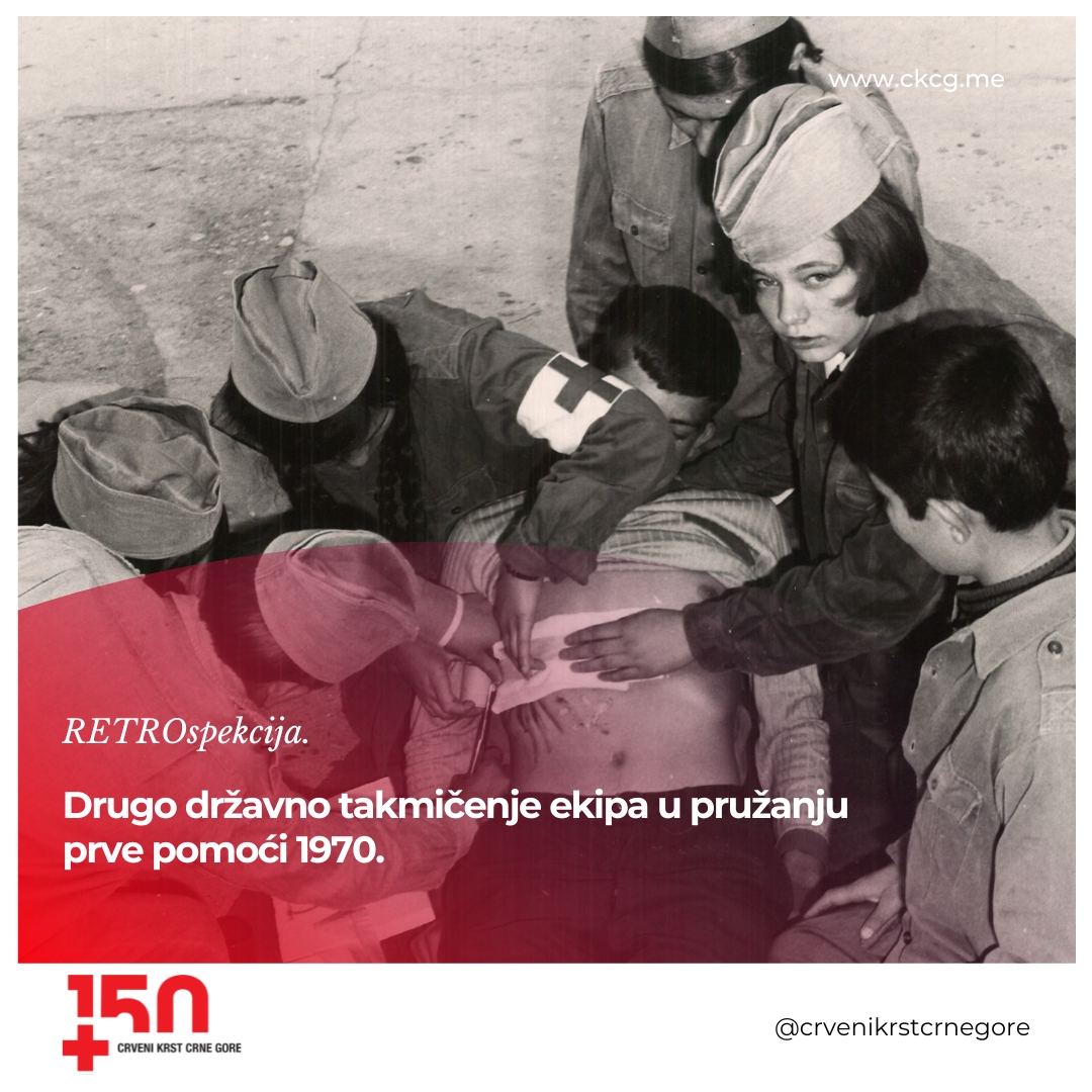 CKCG_MRC's tweet photo. RETROspekcija🔙
📍Drugo takmičenje ekipa u pružanju prve pomoći koje je održano 1970. godine u tadašnjem Titogradu.
#svudazasvakoga #EverywhereForEveryone #Prvapomoc #FirstAid #RedCrossofMontenegro https://t.co/fM0RKIRNUS