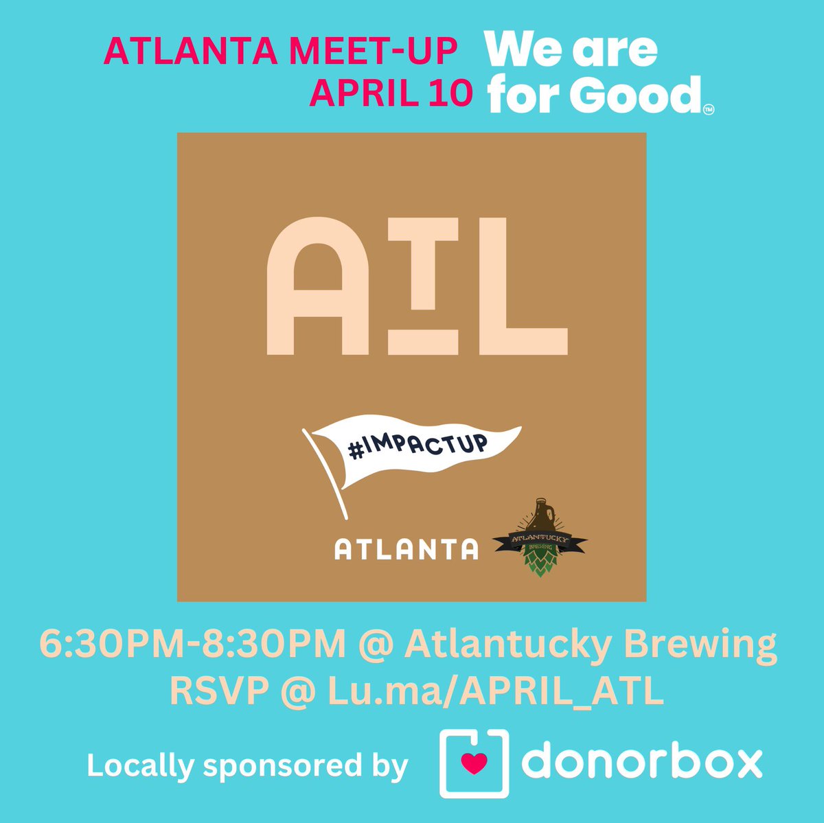 CoreySharrod's tweet image. ➡️ ATLANTA NONPROFIT MEETUP: Join me and some amazing nonprofit folks in the Atlanta area next week! We’ll be at Atlantucky Brewing for the We Are For Good ImpactUp meetup, starting at 6:30pm!
Learn more and register here: lu.ma/APRIL_ATL

Locally sponsored by @donorbox