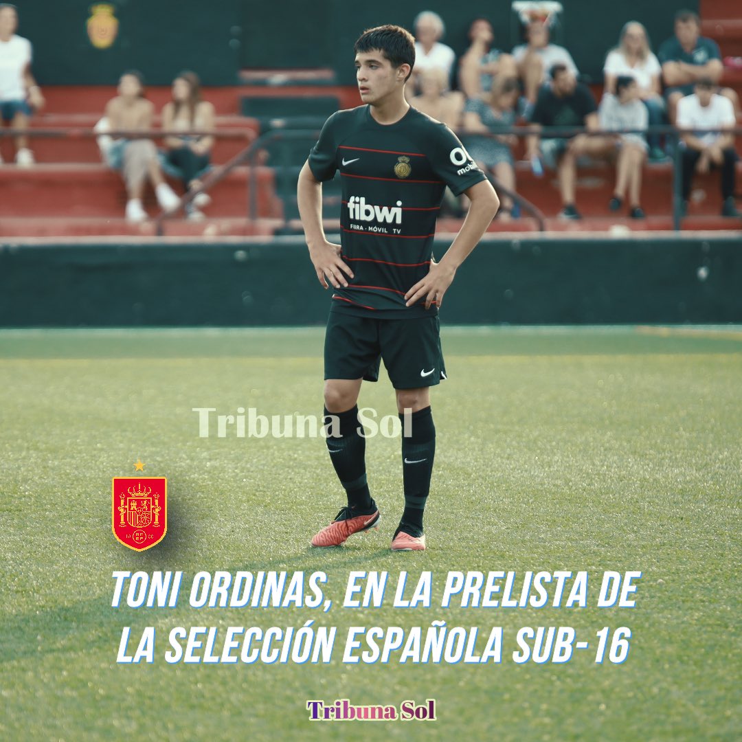 🇪🇸 𝑶𝑹𝑫𝑰𝑵𝑨𝑺 🇪🇸

🎩 El centrocampista cadete del <a href="/RCD_Mallorca/">RCD Mallorca</a> Toni Ordinas ha sido incluido en la prelista de la <a href="/SEFutbol/">Selección Española Masculina de Fútbol</a> #Sub16 

#TribunaSol