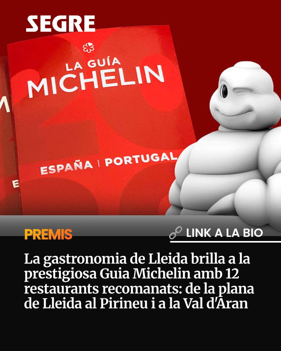 SEGREcom's tweet photo. 🧐 La gastronomia de Lleida brilla a la Guia Michelin amb 12 restaurants recomanats. De la plana al Pirineu. Et diem quins són a 👇
https://t.co/9tjJKqDLwQ https://t.co/LX0gLXBJw9