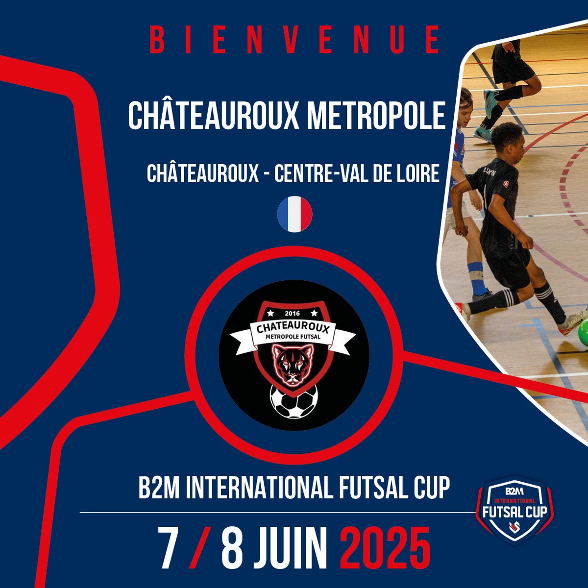 b2mfutsal's tweet photo. 🔥 2ème édition #B2MInternationalCup !
🗓 7-8 juin 2025, Bry-sur-Marne &amp; Le Perreux-sur-Marne
⚽️ U13, U15, U15 Féminines
✅ Châteauroux Métropole Futsal (Châteauroux🇫🇷), 1ère participation
📣 On vous attend nombreux !
#Futsal #FutsalFrance #VilleDeBrySurMarne #VilleDuPerreux https://t.co/iNQDhV7Lrk