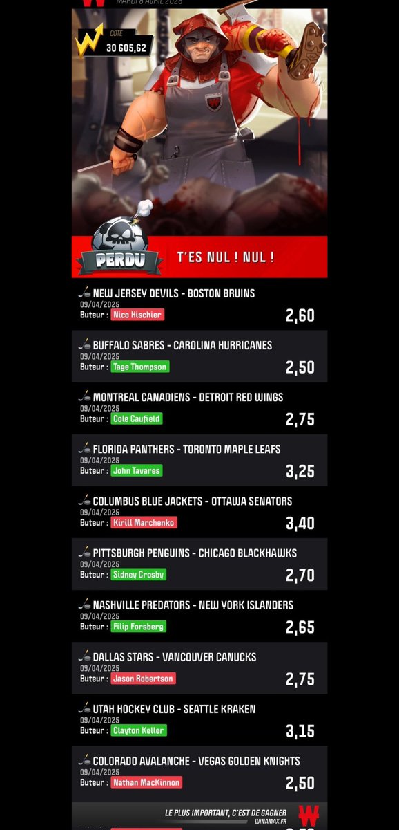 Ghost_LBA's tweet photo. @BettingPrism @NHL Mon ticket DMG 🥲 https://t.co/w9bQCvf1dc