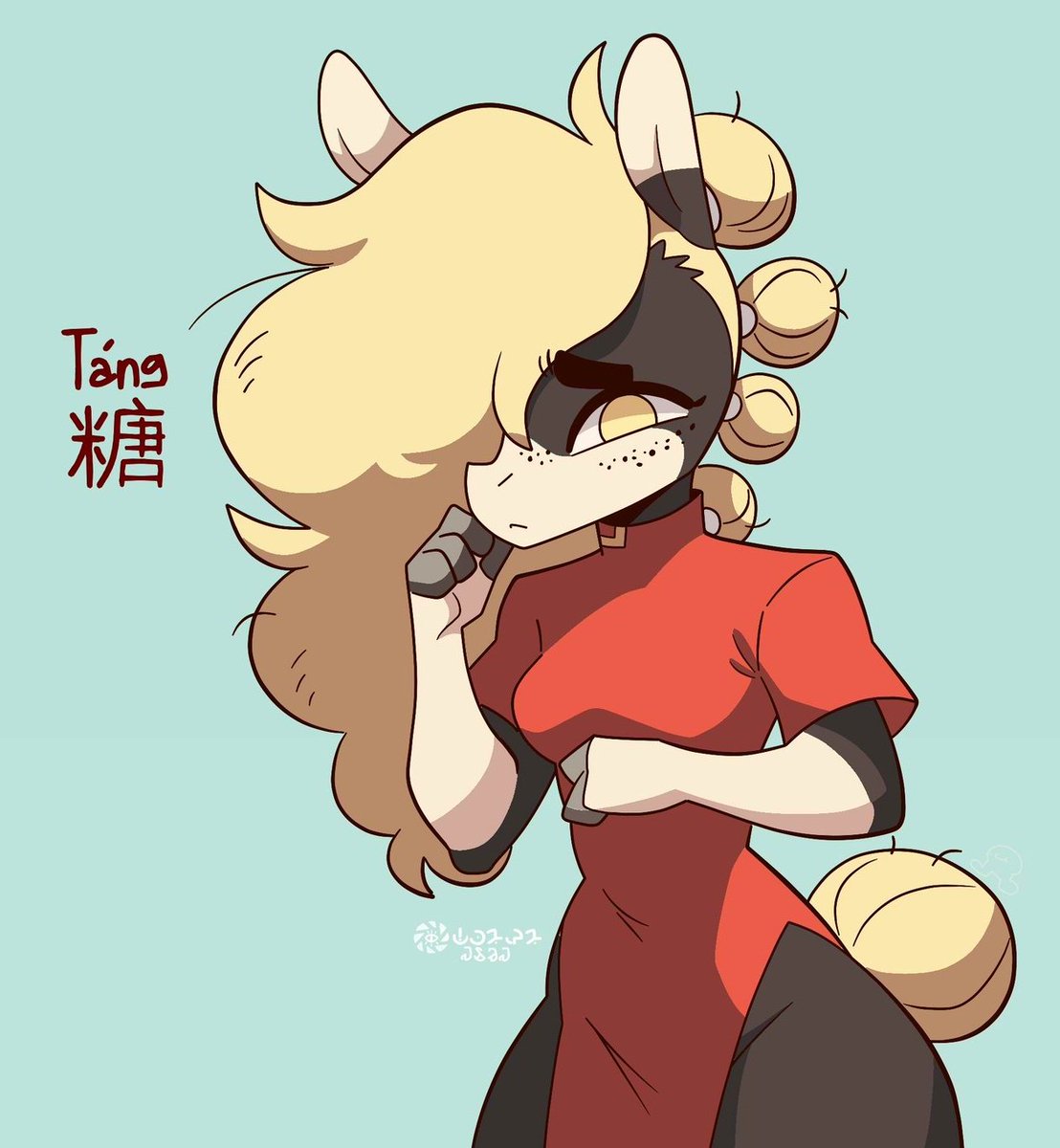 I did this
Táng is part of canon?
I hope so
Anyway, the letters of the name are from an original drawing by diives
I hope I have written everything correctly in English.