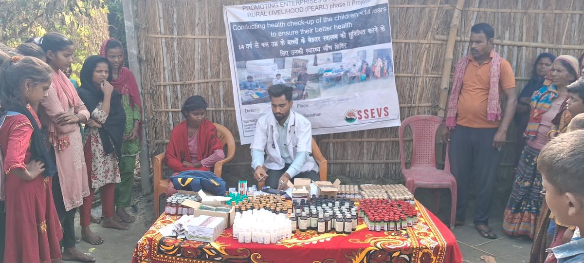 SsevsEvam's tweet photo. 📍Bagaha-01 | #PearlProject
SSEVS organized a 4-day health camp (27–30 Mar) in 8 Dalit hamlets across 6 panchayats.
✅ 480 children &amp; 120 girls screened
✅ Free meds distributed
✅ Awareness on hygiene, nutrition &amp; health

#RuralHealth #SSEVS #HealthForAll #WomenAndChildHealth https://t.co/Sf9VymXgi9
