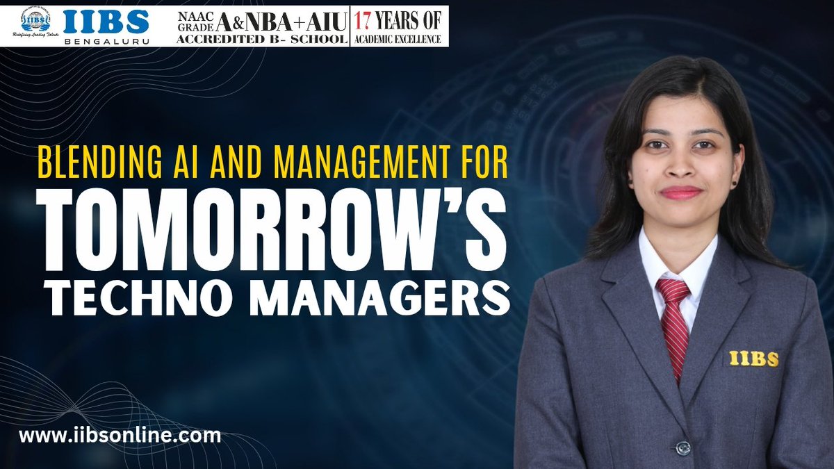 iibsonline's tweet photo. Blending AI and Management for Tomorrow’s Techno Managers
In an era of digital transformation, Artificial Intelligence (AI) and Machine Learning (ML) are reshaping industries, job roles, and leadership expectations... https://t.co/9DdwXPipya
#TechnoManagers #AIinManagement #IIBSBangalore #PGDMinAIML #FutureReadyLeaders #DigitalTransformation #AILeadership #MachineLearningManagement #DataDrivenDecisions #NextGenManagers