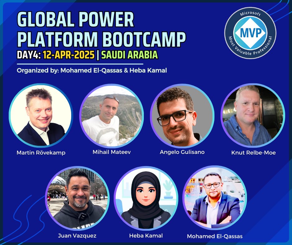 MelQassas's tweet photo. After 3 incredible days of knowledge-sharing, innovation, we're excited to keep the momentum going with Day 4 of the #GPPB2025 – Saudi Arabia, this Sat, 12 April 2025! 
Check the details at https://t.co/FcV1Y1CDh9  
#PowerPlatform #AI #MVPBuzz #PowerApps #PowerAutomate #PowerBI https://t.co/WybvwcGhdV