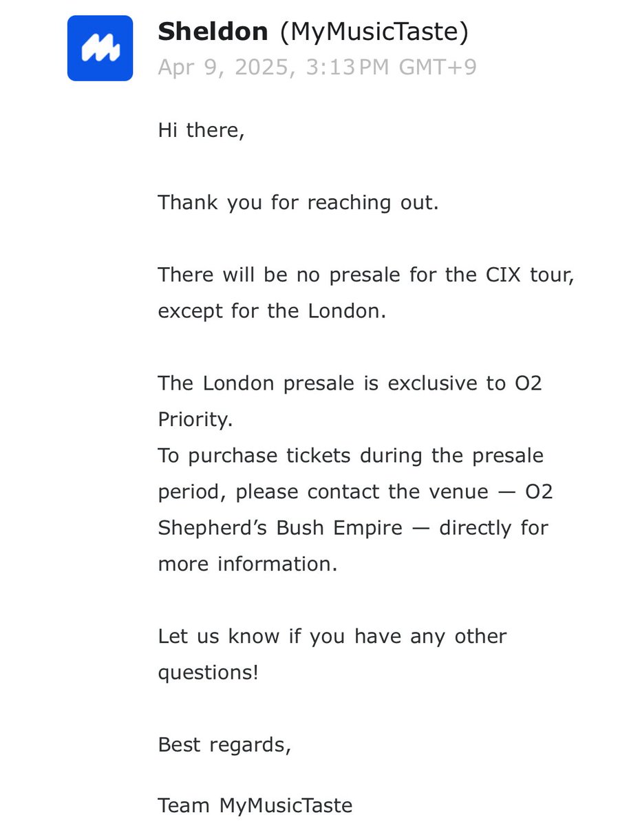 88mongg's tweet photo. i emailed mmt asking if there is going to be any presale for the european stops!
#CIX_THUNDERFEVER_EU #CIXinEUROPE https://t.co/xYpgBlqnjm