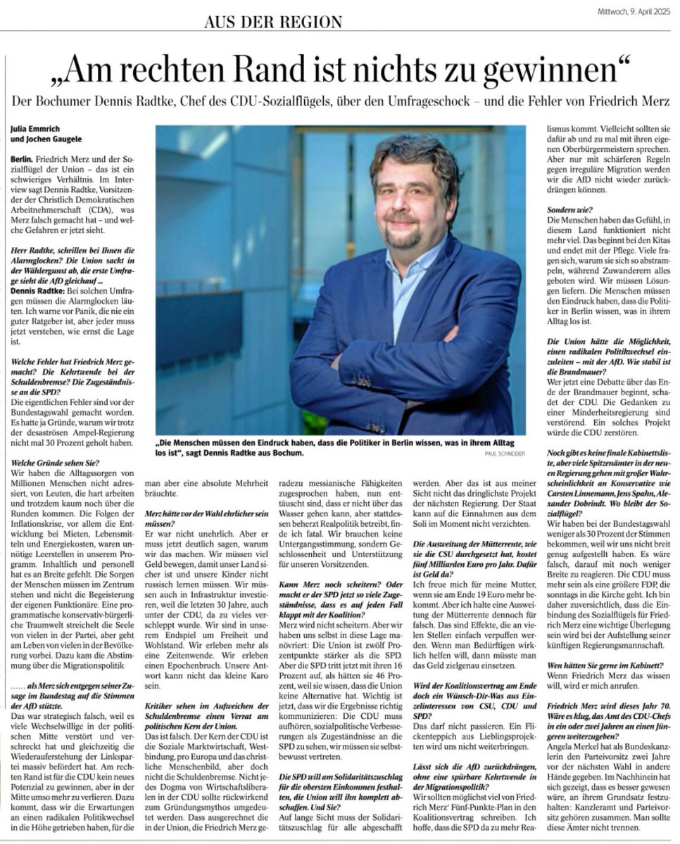 Puettmann_Bonn's tweet photo. Sätze wie Hammerschläge.
Immer wenn man schon glaubt, in der Union gebe es nur noch abgehobene, selbstbezügliche "Bürgerlichkeit", kommt @RadtkeMdEP daher und redet geerdet und empathisch Klartext ohne Rücksicht auf Funktionärs-Befindlichkeiten. https://t.co/ByWUOJrEXV