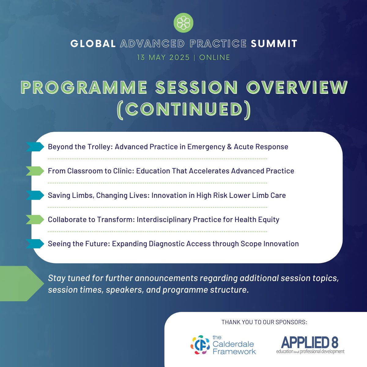 Connecting disciplines and sharing innovation: Introducing session topics from the GAPS 2025 Programme ⭐

Tickets are available now – don’t miss your chance to join the conversation: loom.ly/mQ5HzpA 

#GAPS2025 #AdvancedPractice #Nursing #AlliedHealth