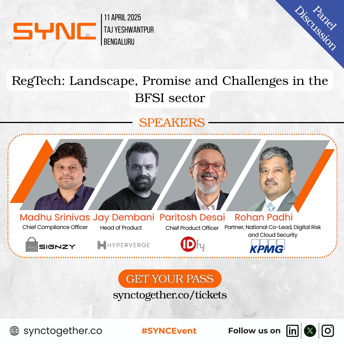 𝐑𝐞𝐠𝐓𝐞𝐜𝐡 𝐢𝐬 𝐫𝐢𝐬𝐢𝐧𝐠. 𝐁𝐮𝐭 𝐚𝐫𝐞 𝐰𝐞 𝐫𝐞𝐚𝐝𝐲 𝐟𝐨𝐫 𝐭𝐡𝐞 𝐫𝐞𝐯𝐨𝐥𝐮𝐭𝐢𝐨𝐧 𝐢𝐧 𝐜𝐨𝐦𝐩𝐥𝐢𝐚𝐧𝐜𝐞?

📍 Join us at SYNC Bengaluru
🗓️ 11 April 2025
🕒 02:00 PM

Secure your pass: synctogether.co/tickets/

#SYNCEvent #kpmg #IDfy #Signzy #Hyperverse #SYNC