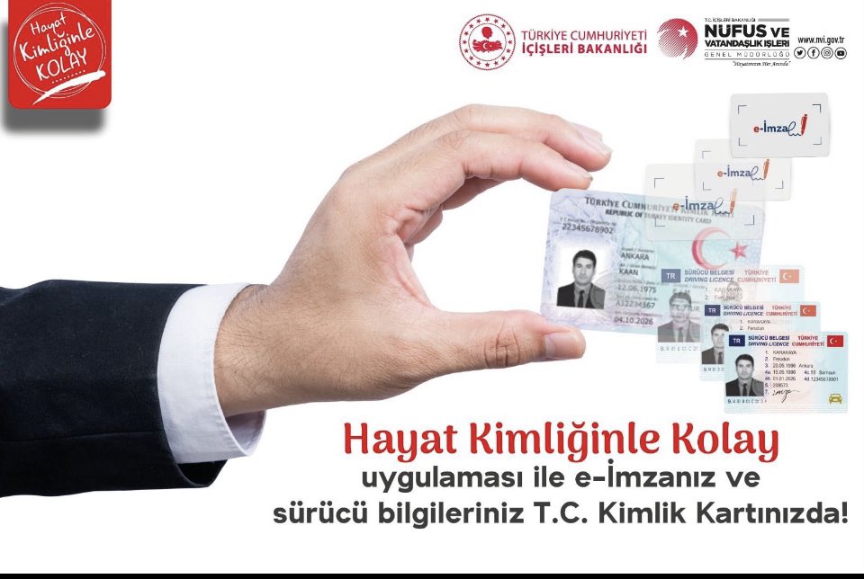 ✅ Hayat Kimliğinle Kolay uygulamamız ile e-İmzanızı ve sürücü bilgilerinizi T.C. Kimlik Kartınıza yükleme işlemini, nüfus müdürlüklerimizden veya Nüfusmatiklerimiz aracılığıyla ücretsiz olarak gerçekleştirebilirsiniz. <a href="/duzce_valiligi/">Düzce Valiliği</a> <a href="/ValiSelcukAslan/">Selçuk Aslan</a> <a href="/TCNufus/">Nüfus ve Vatandaşlık İşleri Genel Müdürlüğü</a> 

<a href="/TC_icisleri/">T.C. İçişleri Bakanlığı</a>