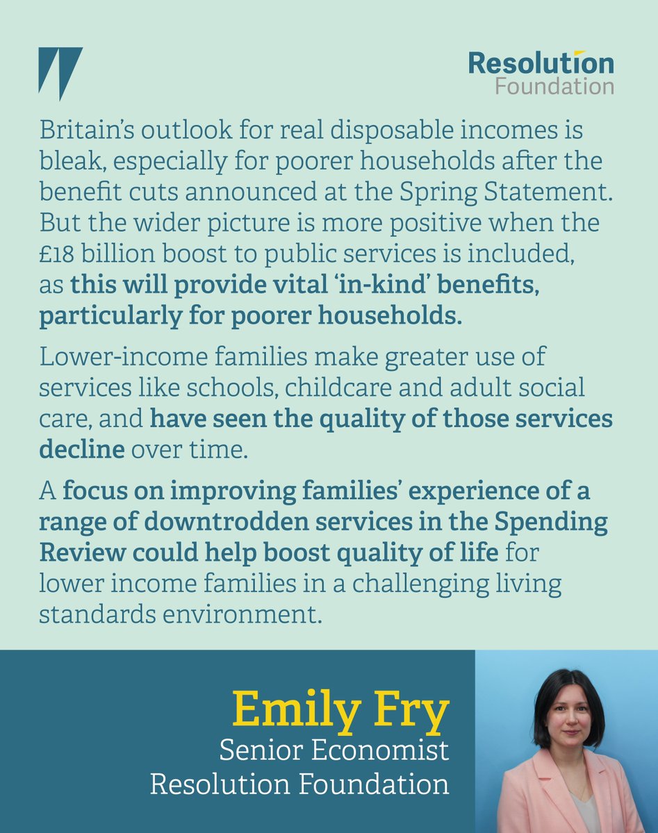 🚨New research🚨 

The budget and Spring Statement were tough for low-to-middle income households. 

Our latest research analyses how funding allocation in the Spending Review could brighten a bleak living standards outlook⤵️ 

buff.ly/153XIEt