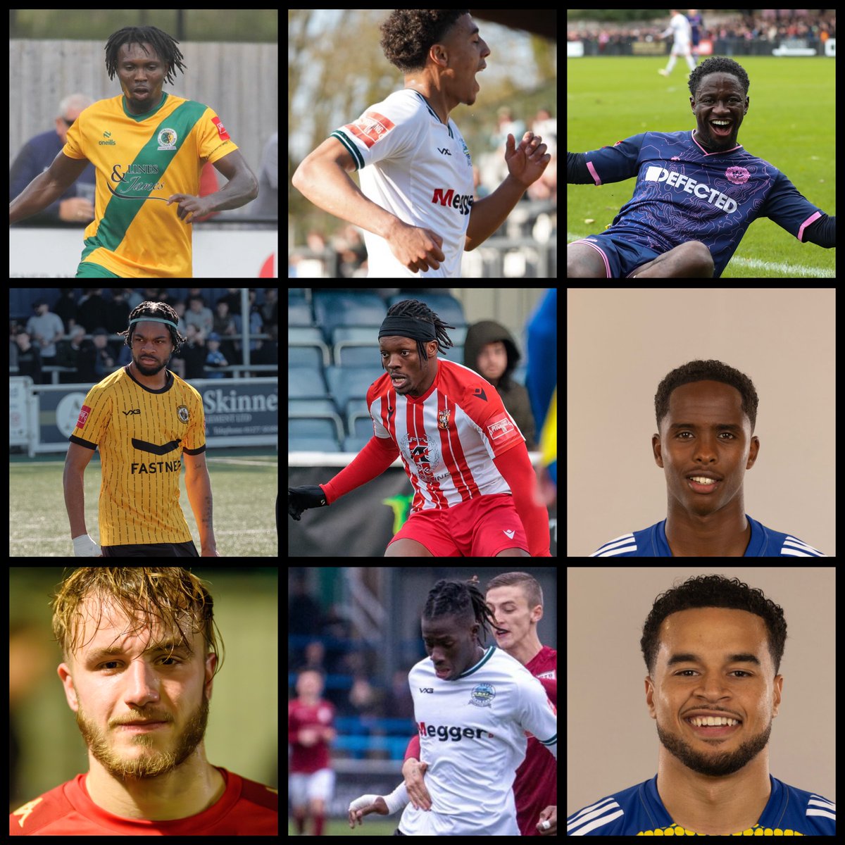 Non-League Watch (@nonleaguesbest) on Twitter photo WINGERS ⚽️
Sakriya Hassan <a href="/hashtagutd/">Hashtag United</a>
Harry Bridle <a href="/HawksFCOfficial/">Whitehawk FC</a>
Josh Williams <a href="/OfficialWands/">Cray Wanderers FC</a>
Luke Baptiste <a href="/DoverAthletic/">Dover Athletic FC</a>
Ola Ogunwamide <a href="/HorshamFC/">Horsham FC</a>
Toby Aromolaron <a href="/hashtagutd/">Hashtag United</a>
Evans Kouassi <a href="/FIFC/">Folkestone Invicta</a>
Luke Wanadio <a href="/DulwichHamletFC/">Dulwich Hamlet FC</a>
Ruben Soares <a href="/DoverAthletic/">Dover Athletic FC</a> WINGERS ⚽️
Sakriya Hassan <a href="/hashtagutd/">Hashtag United</a>
Harry Bridle <a href="/HawksFCOfficial/">Whitehawk FC</a>
Josh Williams <a href="/OfficialWands/">Cray Wanderers FC</a>
Luke Baptiste <a href="/DoverAthletic/">Dover Athletic FC</a>
Ola Ogunwamide <a href="/HorshamFC/">Horsham FC</a>
Toby Aromolaron <a href="/hashtagutd/">Hashtag United</a>
Evans Kouassi <a href="/FIFC/">Folkestone Invicta</a>
Luke Wanadio <a href="/DulwichHamletFC/">Dulwich Hamlet FC</a>
Ruben Soares <a href="/DoverAthletic/">Dover Athletic FC</a>