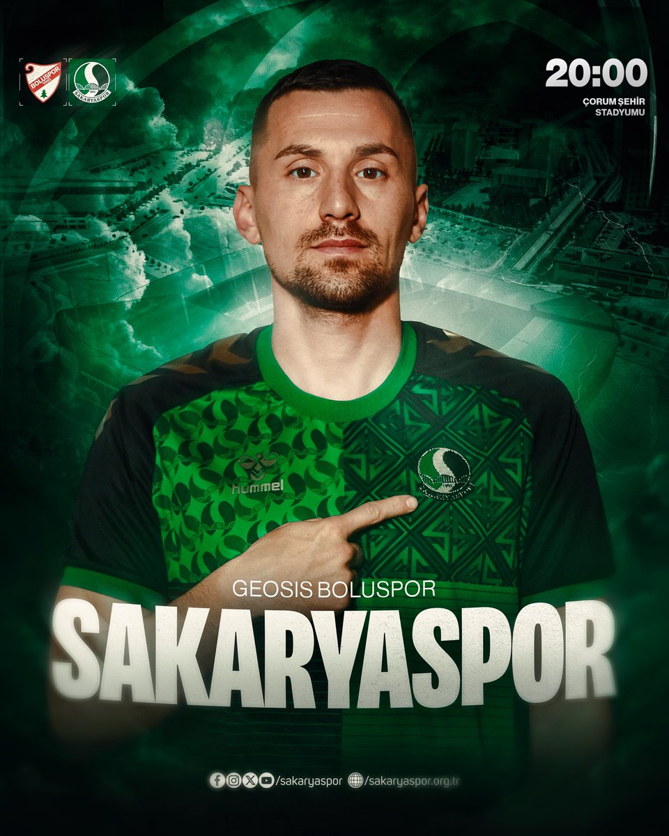 Bugün Boluspor ile karşılaşacak yeşil-siyahlı temsilcimiz #Sakaryaspor'umuza başarılar diliyoruz