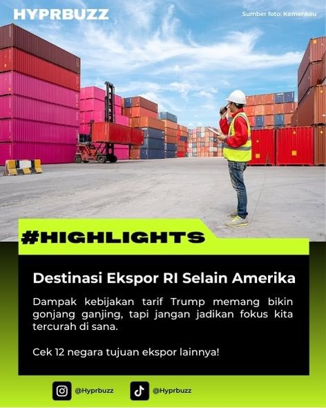 hyprbuzz's tweet photo. Kebijakan tarif ala Trump memang bikin dagang RI agak goyah. Tapi, dunia itu luas, bro! Ada Belanda, Brasil, India dan UEA Swipe untuk daftar lengkap siapa aja negara yang masuk daftar tujuan ekspor prioritas tambahan ⬇️

#indonesia 
#news 
#berita https://t.co/tNBMDEWTBd