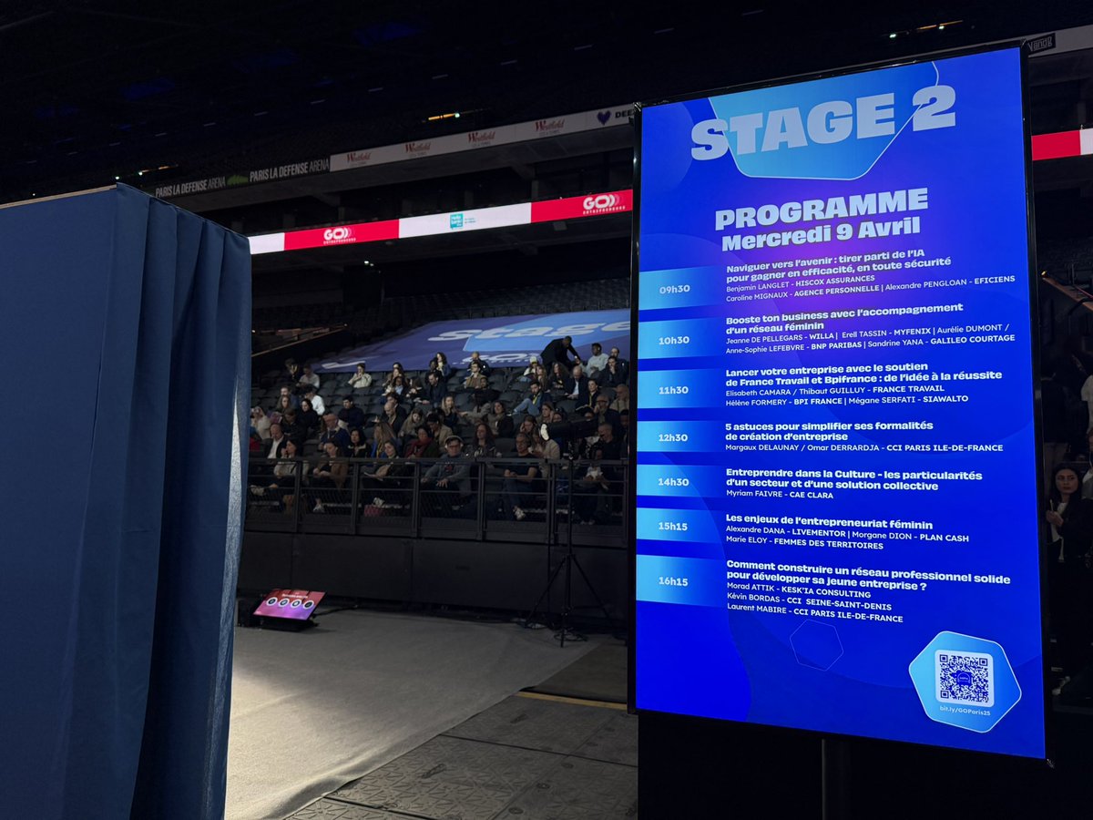 🎤 À 11h30, conférence à <a href="/GoEntrepreneurs/">GO Entrepreneurs</a> avec France Travail et <a href="/Bpifrance/">Bpifrance</a> : « Lancer votre entreprise : de l'idée à la réussite »

Découvrez nos solutions communes pour soutenir la création d'entreprise et assurer le succès des entrepreneurs ! 🤝

Rendez-vous sur le STAGE 2 📍