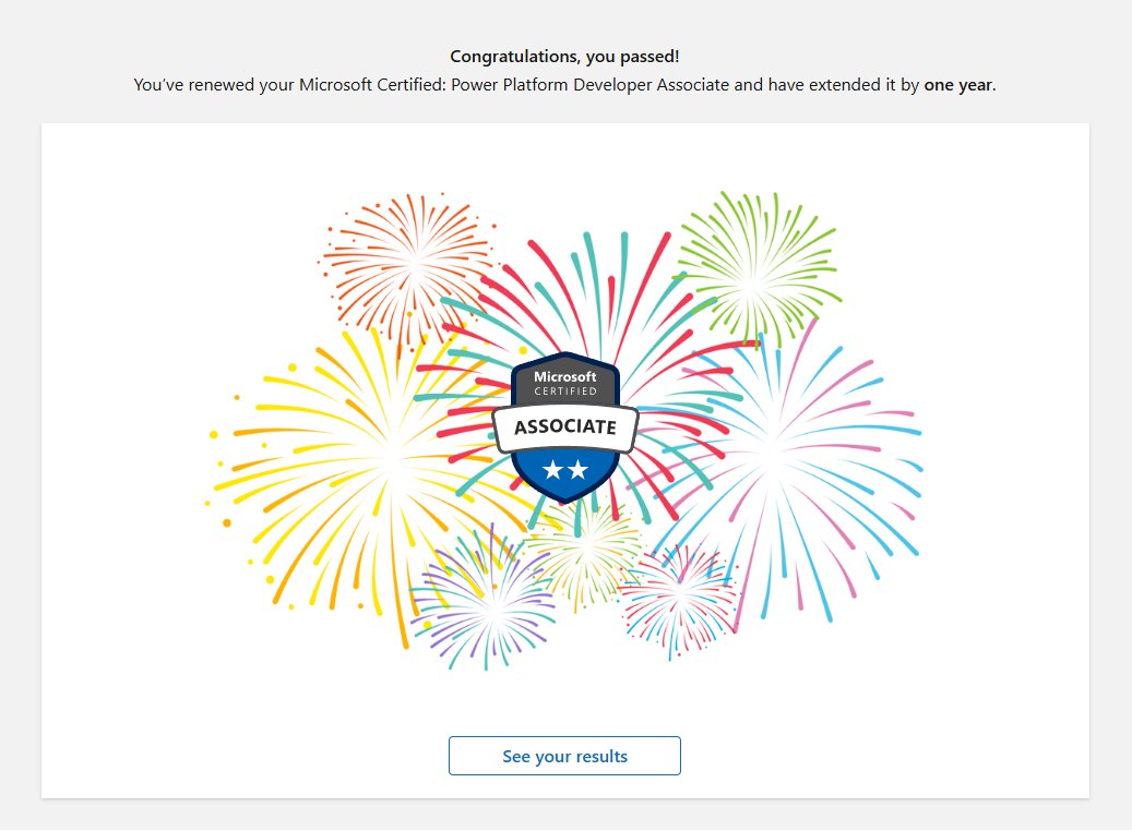 MrKeithAtherton's tweet image. 🎉 Microsoft Certified: Power Platform Developer Associate renewed!
@MicrosoftLearn #PowerPlatform #DeveloperAssociate #PL400 #ProudToBeCertified #AlwaysLearning