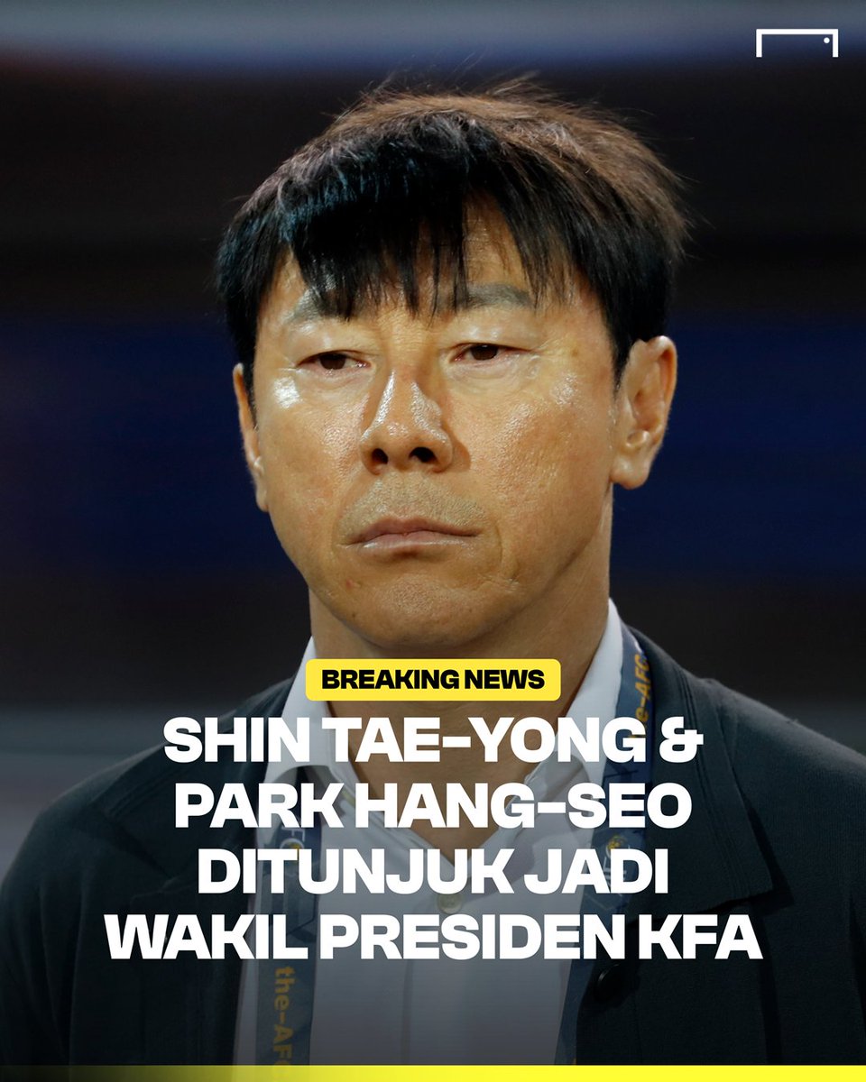 Pelatih Shin Tae-yong dan Park Hang-seo resmi ditunjuk sebagai wakil presiden federasi Korea Selatan (KFA) 👏

STY akan menjabat sebagai Wakil Presiden untuk urusan internasional. Dengan pengalamannya mengelola tim nasional Indonesia dan pengetahuan yang mendalam tentang sepak