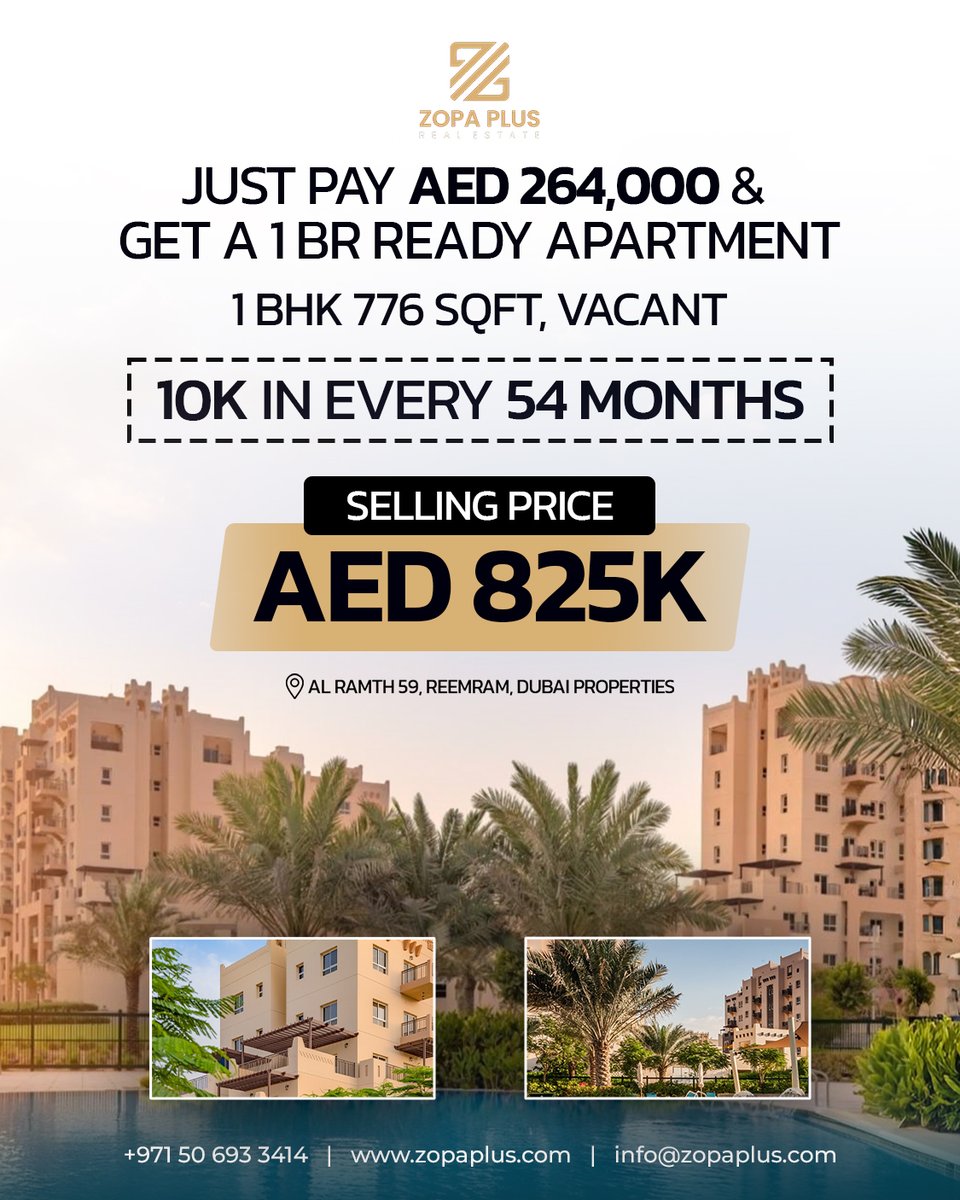 zopaplus's tweet image. ✨ Property Details:

✅1 Bedroom | 1.5 Bathrooms
✅Size: 776 sqft
✅Balcony with amazing views
✅1 Parking Space
✅Vacant &amp;amp; Ready to Move In

📞 Contact us now to schedule a viewing and secure your dream home today!
+971 50 693 3414
zopaplus.com