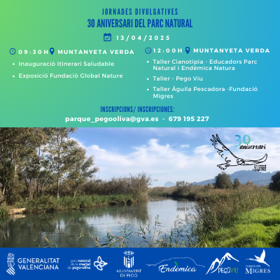 🍃Jornades divulgatives del 30 aniversari del Parc Natural de la Marjal Pego-Oliva. Diumenge, 13 d'abril.
#gvamediambient
#gvaparcsnaturals
#marjalpegooliva