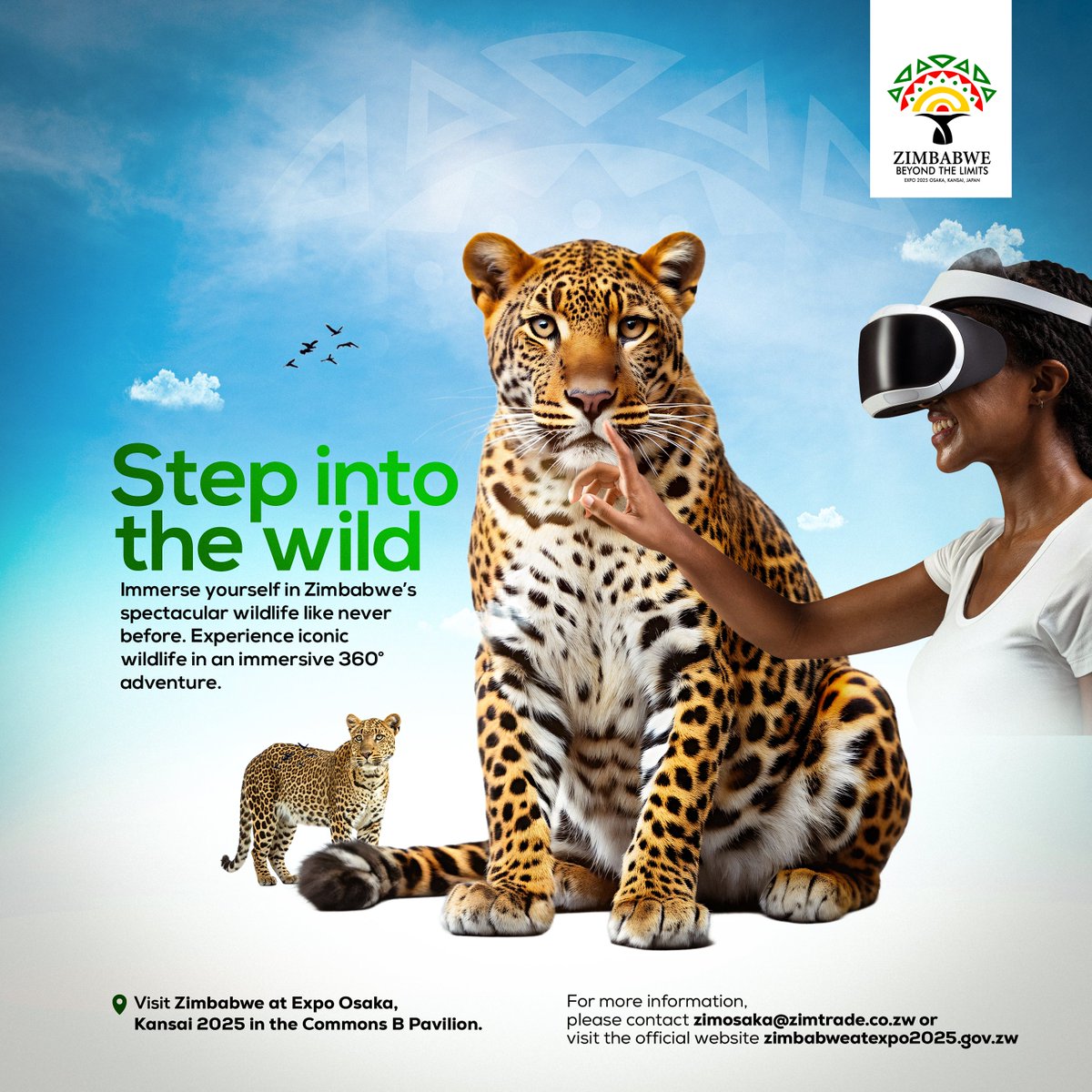ZimTradeAlerts's tweet photo. # @expo2025osaka #ZimAtExpo2025   4 DAYS TO GO   Visit the Commons B Pavilion and immerse yourself in Zimbabwe's spectacular wildlife like never before. Experience iconic wildlife in a immersive 360 ° adventure #BeyondTheLimits
@expo2025japan

@expo2025_cat https://t.co/2FdLzgzHmw