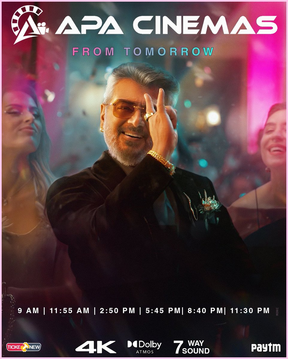 APA_Cinemas_KKD's tweet photo. #GoodBadUgly from tomorrow at your #APACinemas #4K #DolbyAtmos #7WaySound
Grab the #fdfs #9am Show tickets from Rasigar Mandram,
9578982556
9894544513
9865331118
9976542560
@ThalaFansClub @trishtrashers @gvprakash @Adhikravi @MythriOfficial @siddhu_viva https://t.co/pUkF6tjzz3