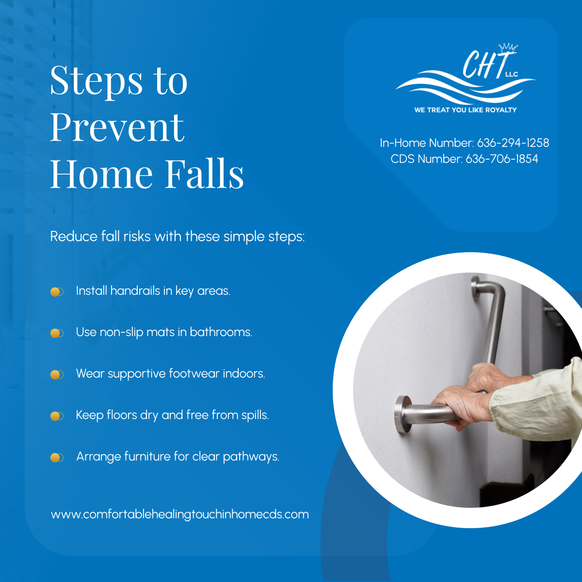 Comfortableht's tweet photo. Fall prevention begins at home! Follow these safety tips to create a secure living space. 

#HomeCare #OFallonMO #FallPrevention https://t.co/ZhSsMfCbYT