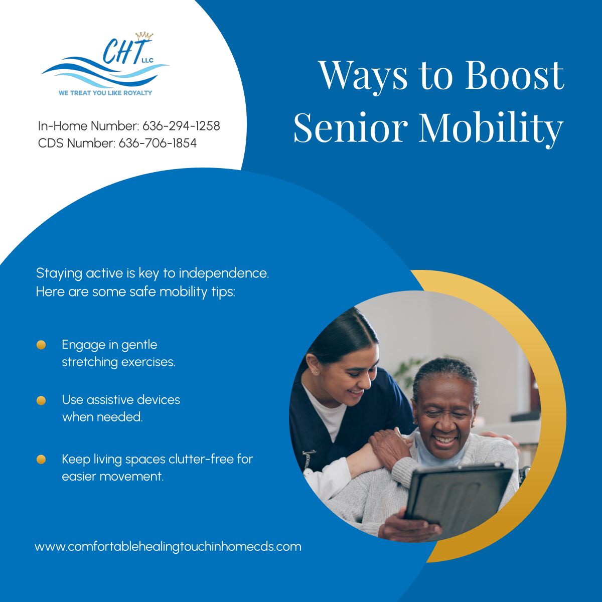 Comfortableht's tweet photo. Improve mobility and maintain independence with these simple strategies. Movement matters—keep going strong! 

#HomeCare #OFallonMO #SeniorMobility https://t.co/y1oQn8vqnH