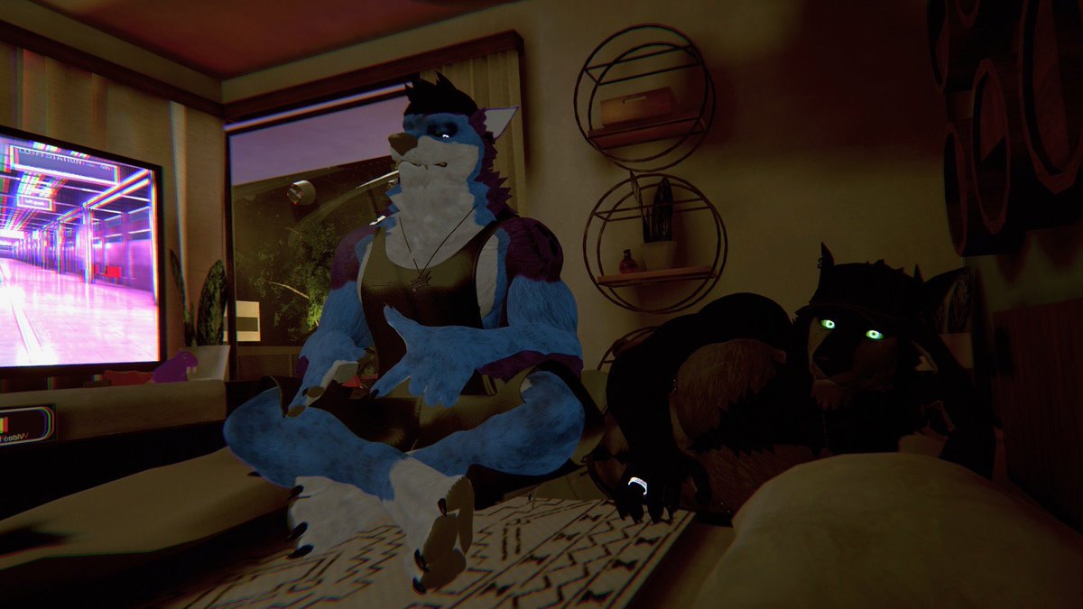 vgiphtm's tweet photo. She bff 🐺💜

@yoshikuru91 

#vrchat #wolfman https://t.co/Kg6pYwTclN