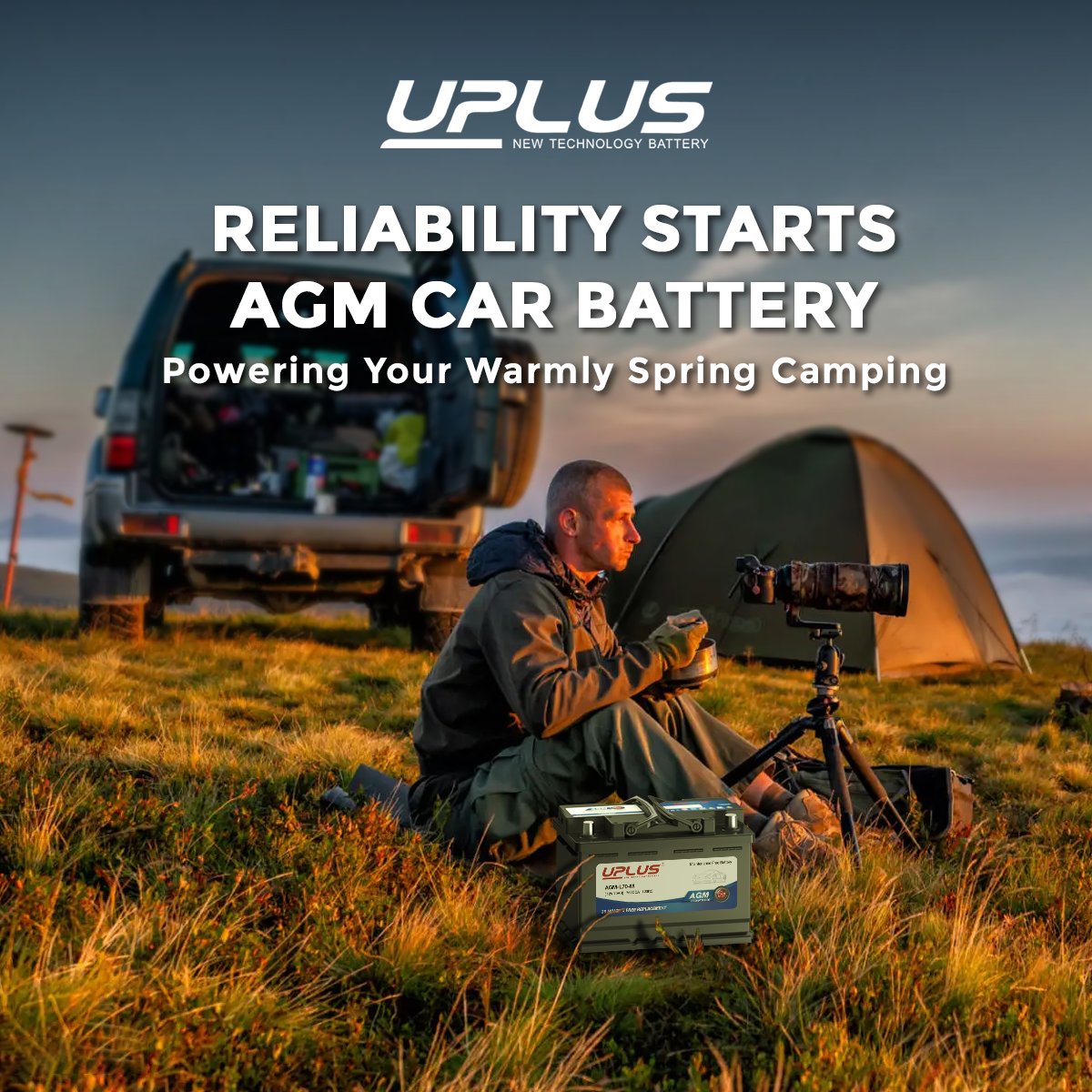 uplus_battery's tweet photo. Guess Who’s Always Ready for Camping? 🌿 
A. Your Dog 🐶
B. Your Kids 👧👦 
C. Your AGM Car Start Battery 🔋 Get your car started instantly and go camping wherever you want!
#carbattery #agmcarbattery #repacecarbattery #batteryforcar #uplus #uplusamazon https://t.co/86UmuXrort