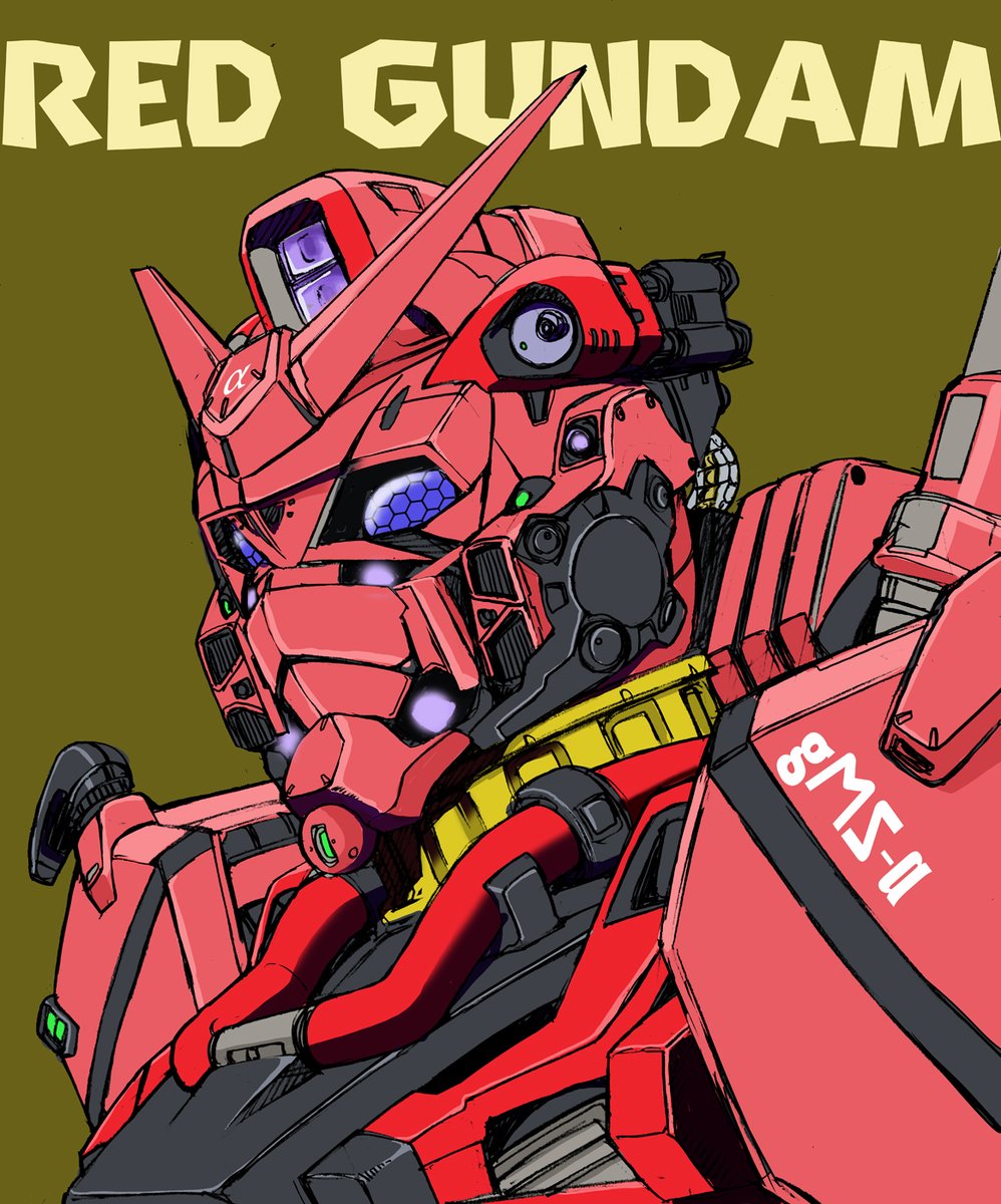 「「機動戦士Gundam GQuuuuuuX」第1話放送直前に描いた"赤いガンダム」|松田未来　Comicリュウで「夜光雲のサリッサ」好評連載中！のイラスト