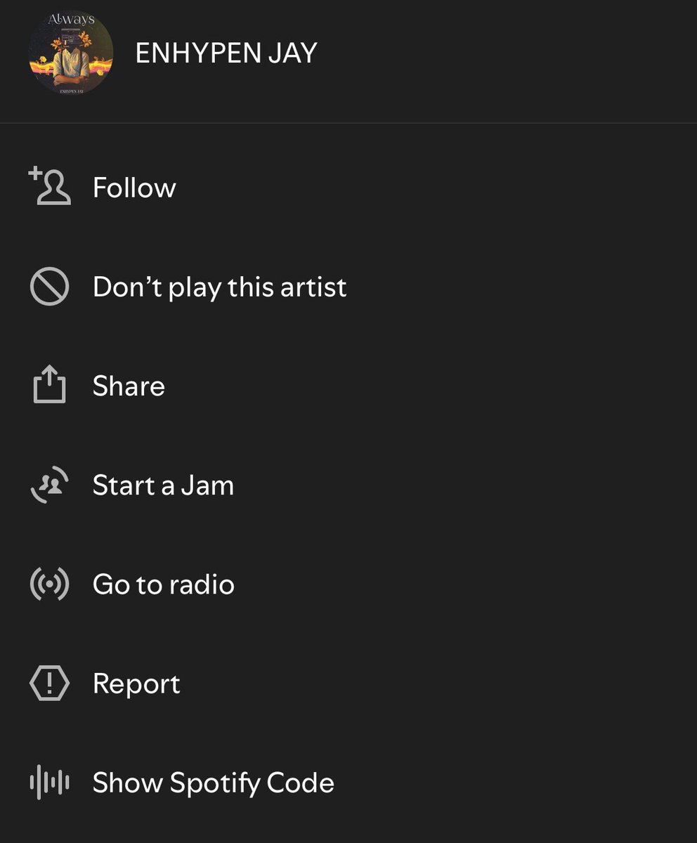 yve🌽 (@jayberrycute) on Twitter photo DROP TAGS & HELP US REPORT THE PLAYLIST:
<a href="/BELIFTLAB/">BELIFT LAB</a> Enhypen Jay’s cover of “Always” is being uploaded by different accounts on Spotify and Youtube Music. With this, his hardwork and efforts are being diminished and views on the actual cover are being robbed. Kindly take action. DROP TAGS & HELP US REPORT THE PLAYLIST:
<a href="/BELIFTLAB/">BELIFT LAB</a> Enhypen Jay’s cover of “Always” is being uploaded by different accounts on Spotify and Youtube Music. With this, his hardwork and efforts are being diminished and views on the actual cover are being robbed. Kindly take action.