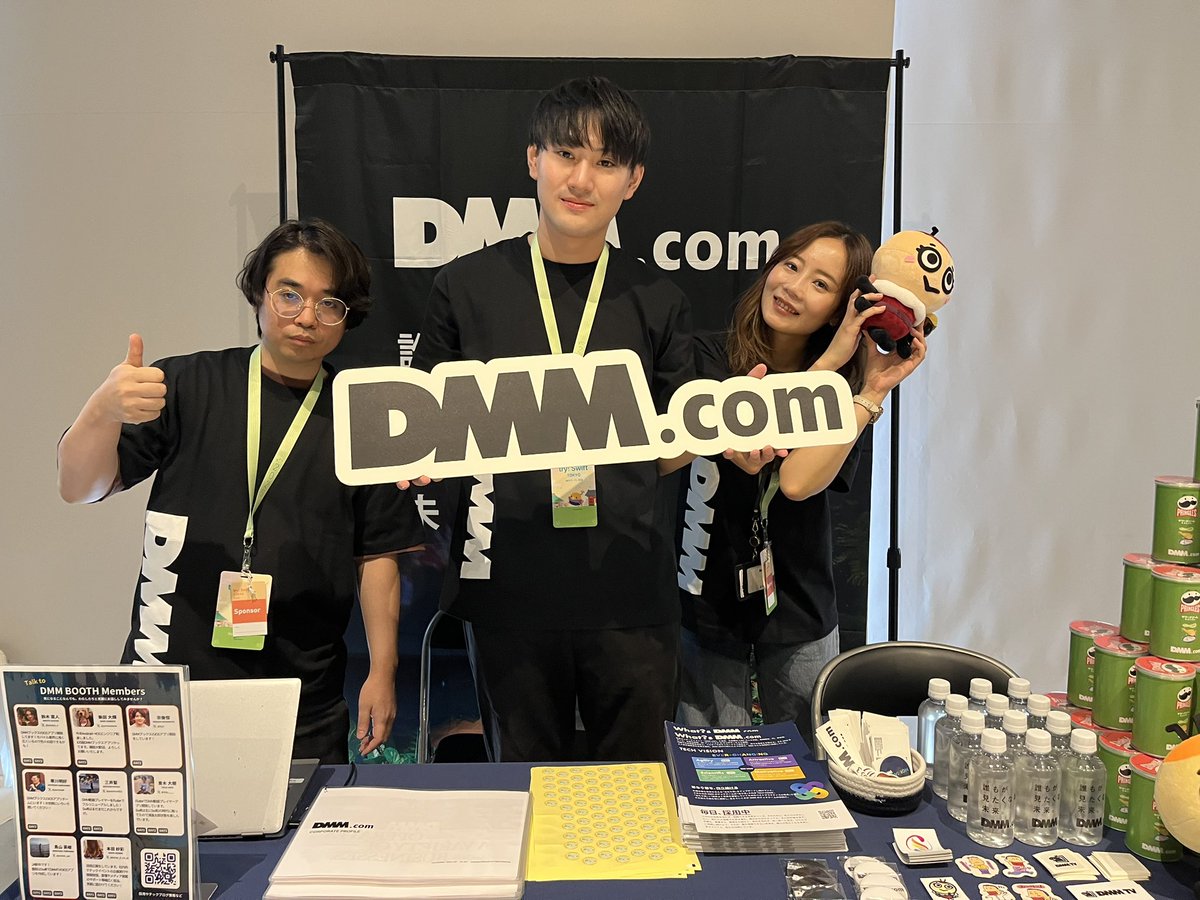 DMMcom_tech's tweet photo. 【DMMスポンサー】
4月9日(水)〜11日(金)開催「try! Swift Tokyo 2025」でDMMブースを出展しています！12時に会場がオープンしました。
ぜひブースに遊びに来てください！✨
#tryswift_dmm https://t.co/InKudj7o6F