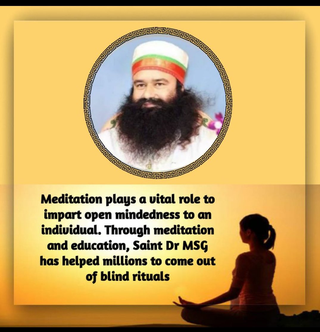 Isha_arora29's tweet photo. #WednesdayWisdom
Saint Dr MSG बताते हैं कि प्रतिदिन प्राणायाम और ध्यान अवश्य करे, इससे आपको सकारात्मक ऊर्जा और आत्मिक शांति प्राप्त होगी। ऐसा जीवन जिए जो आपके मन, शरीर और आत्मा को पोषित करे। https://t.co/LvAU7HWmTY