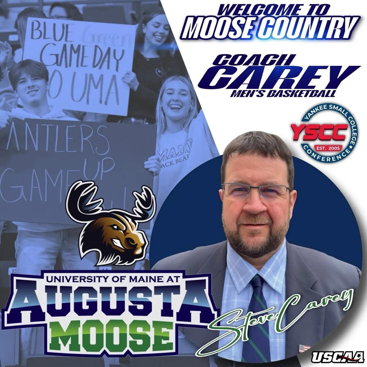 Excited to announce that I am the new Head Coach for Men’s Basketball Program at University of Maine Augusta!  <a href="/UMAMoose/">UMA Athletics</a> <a href="/UMAugusta/">University of Maine at Augusta</a> We are a 4 year school that plays in the USCAA.  
Any unsigned 2025 players please drop your film &amp; info or DM!  We are recruiting all positions!