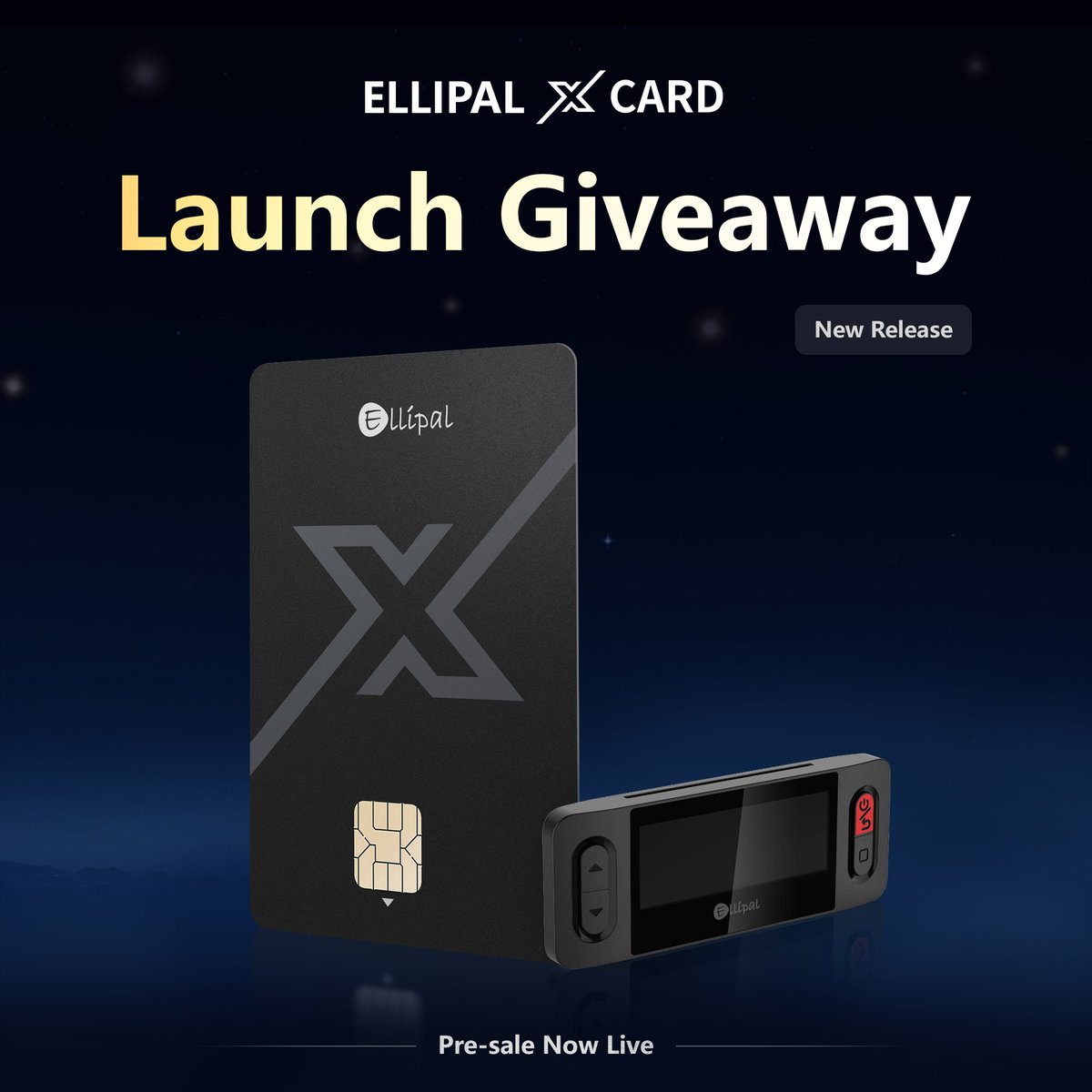 ellipalwallet's tweet image. 🚀 ELLIPAL X Card is live – the first air-gapped card wallet
Card Vault: Simple, Secure.

🎉 1st Round Giveaway: Win 1 of 7 X Cards
⏳ 72h only!
How to enter:
1️⃣ Like + RT
2️⃣ Follow @ellipalwallet 
3️⃣ Tag 2 friends still using hot wallets 🔥

#ELLIPALXCard #AirGapped #ColdWallet…