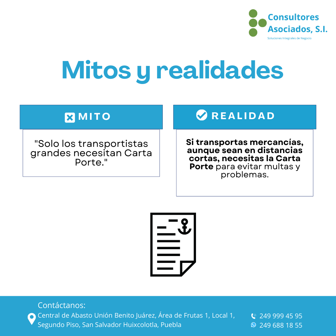 Consultores_ASI's tweet photo. 📌No te arriesgues. Nosotros te ayudamos a tramitarla de manera rápida y sencilla.
📩 Escríbenos y evita sanciones.
📍San Salvador Huixcolotla, Puebla.
☎️249 688 18 55
📲249 999 45 95
#MitosFiscales #CartaPorteObligatoria #TransporteSeguro https://t.co/m9TtxC1YGZ