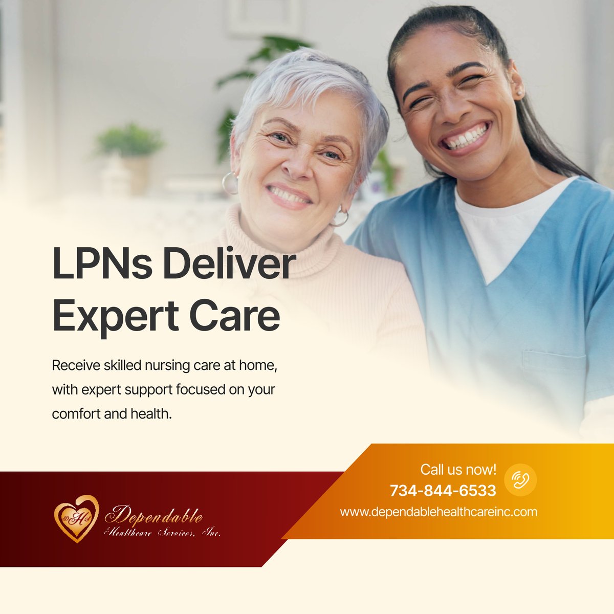 dependablehcs's tweet photo. Licensed nurses deliver expert care at home, from health monitoring to wound care and more. Receive skilled nursing support tailored to your needs. Contact us today to get started. 

#HomeHealthCare #CantonMI #LicensedPracticalNurses https://t.co/IH2eGaD6hX