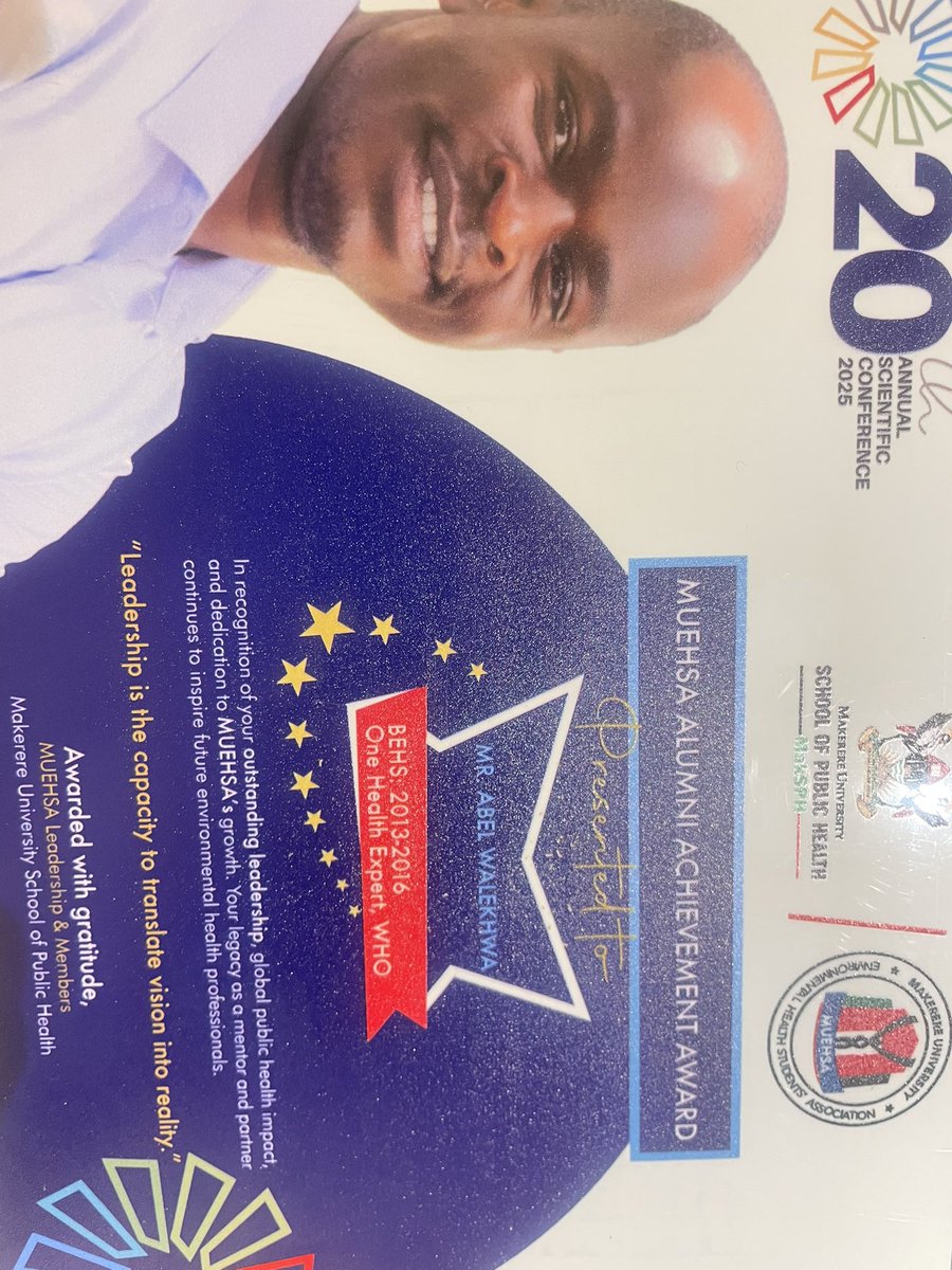 AbelWalekhwa's tweet photo. 1/2
#Mentorship #Award #Recognition
Last Friday(4th April), I excited to present part of my #PhDwork during #MUEHSA@20 conference @MUEHSA1 
It was a great opportunity to network and connect with other scholars.
Very exciting, our work at @MentorGlobally was recognised. https://t.co/LRZY4aedaT