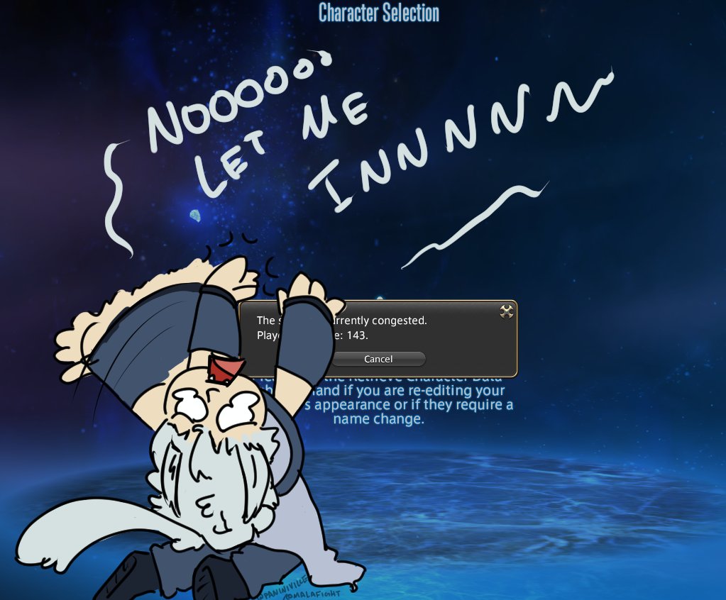 paninivilleTTV's tweet photo. crystal data center heard i was finally tackling MSQ again, and on stream, so it decided that it was time to take a nap. instead we played hangman and shiloh cried and beat on the login screen

#FFXIV https://t.co/P5JxlRWmSR