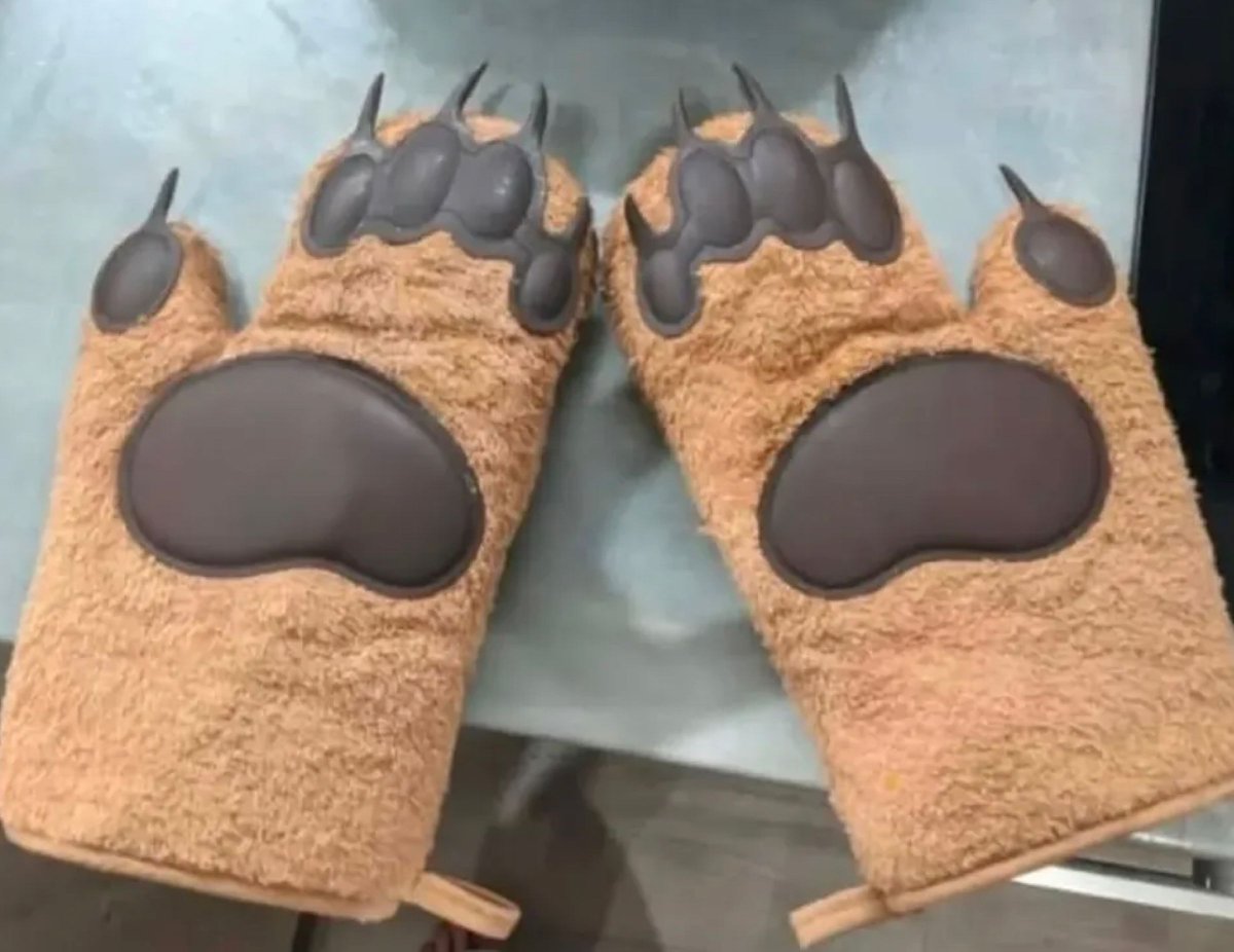 Buying these oven gloves so that I can say “I made this with my bear hands”