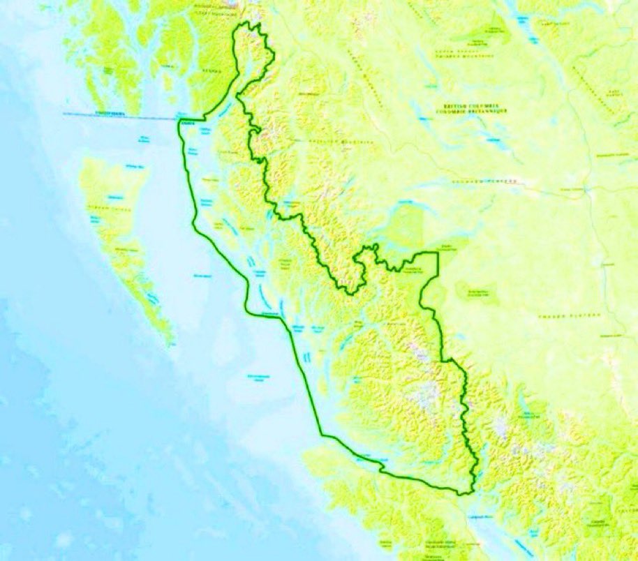 ga_richardson's tweet photo. Great Bear Rainforest, home of the #KermodeBear, is on the Pacific Coast of #BritishColumbia. Its 64,000 sq km comprises the largest temperate rainforest on Earth & is about 4/5th the size of #Scotland. #GreatBearRainforest #CANZUK #CANZUKstaycation https://t.co/P4RcKFvSCS