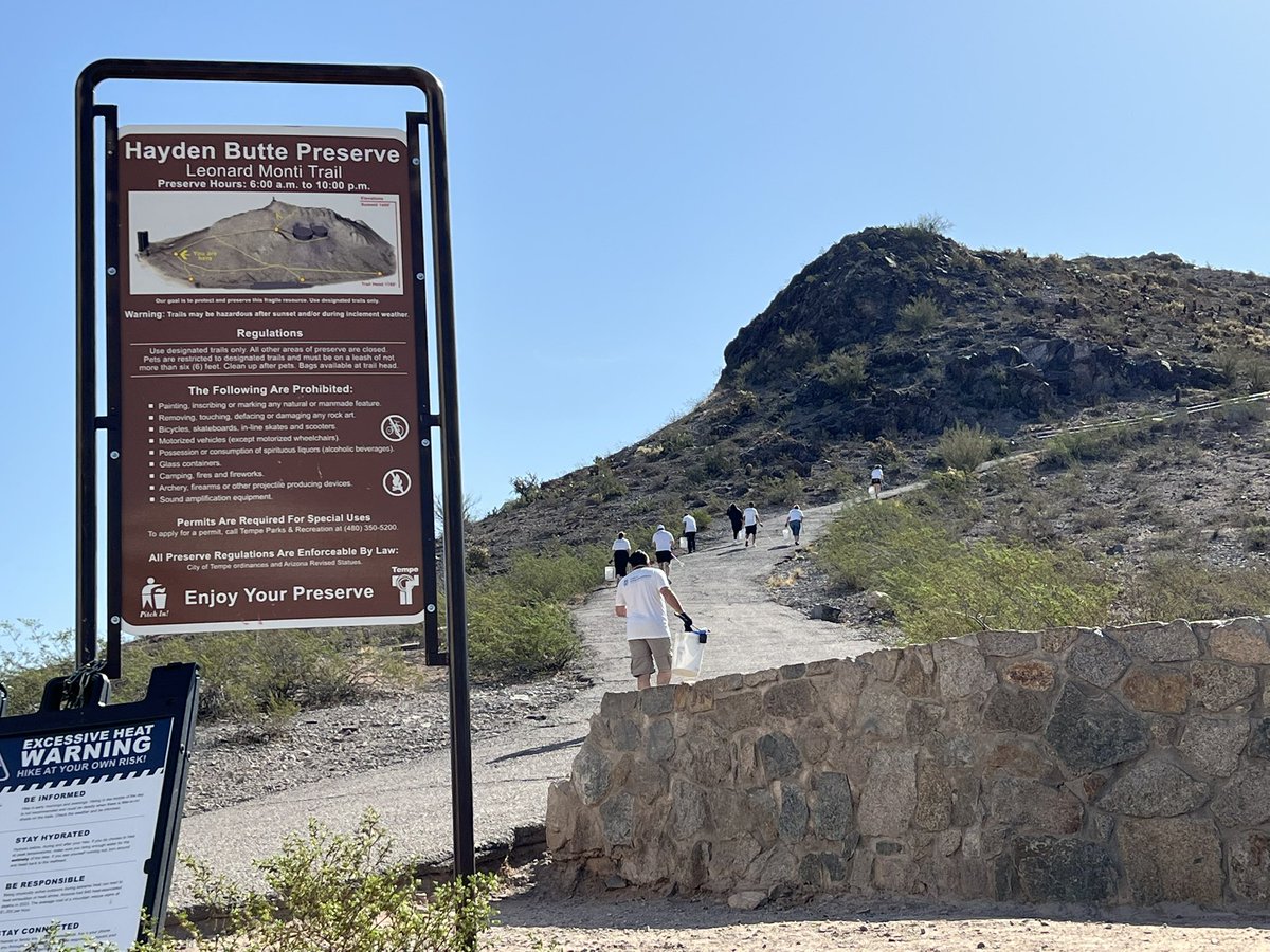 keeptempebtfl's tweet image. 🌟 Corporate Cleanup with Express Conferences at “A” Mountain! 🌄

This morning, Keep Tempe Beautiful had the pleasure of partnering with the Express Conference for a corporate cleanup at Tempe’s gem — Hayden Butte (“A” Mountain) from 9–10 a.m.

This marks the second year in a…