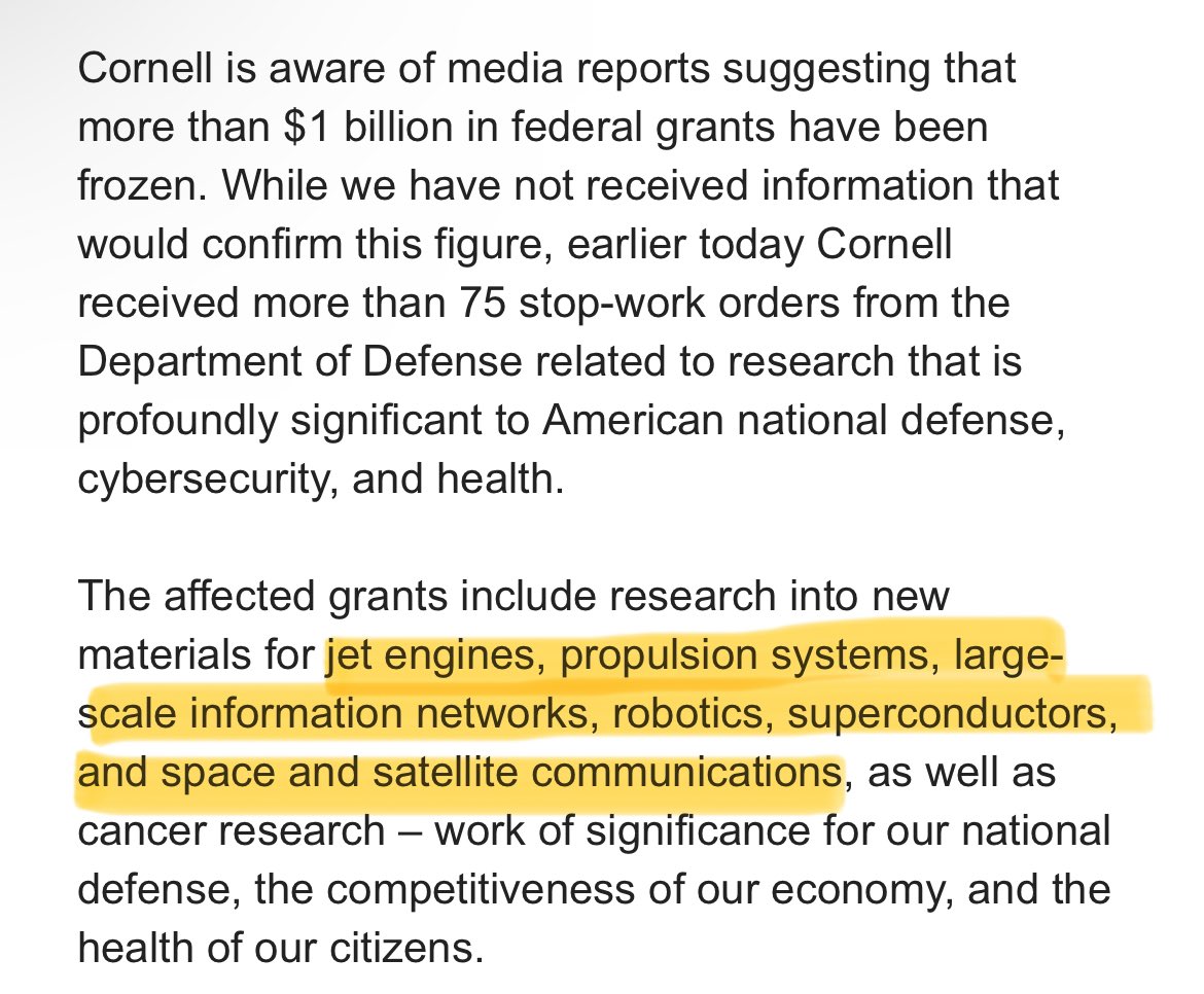unionnick's tweet photo. admittedly did not think it’d be the trump administration to dissolve cornell’s defense partnerships but damn https://t.co/UjGnf1hs3R