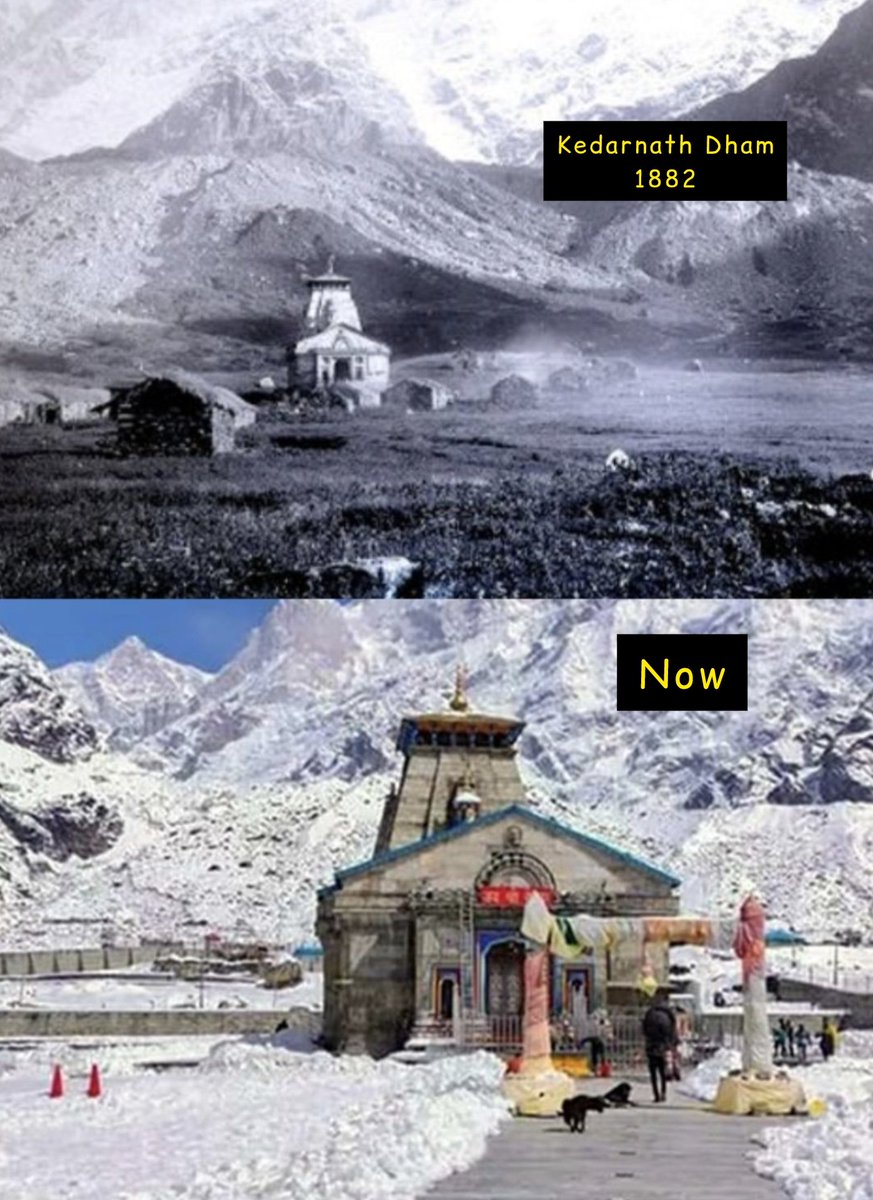 Some of the crazy pictures &amp; videos from the past - A Thread 🧵

1. Kedarnath Dham , Then and Now