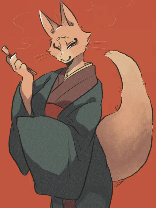 キツネのお姉さん #獣人 #イラスト #illustration