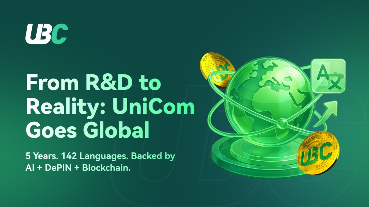 UBC_Protocol's tweet photo. 🚀 5 Years. 142 Languages. 1 Breakthrough.

UniCom is redefining translation with AI + DePIN + Blockchain.

🌍 5M+ users are already onboard — are you next?
🔬 Dive into the tech:
 https://t.co/jFvf4ORPc0

📲 Download the App (iOS &amp; APK):
 https://t.co/8hy70OK1w2 https://t.co/W63NQluZcU