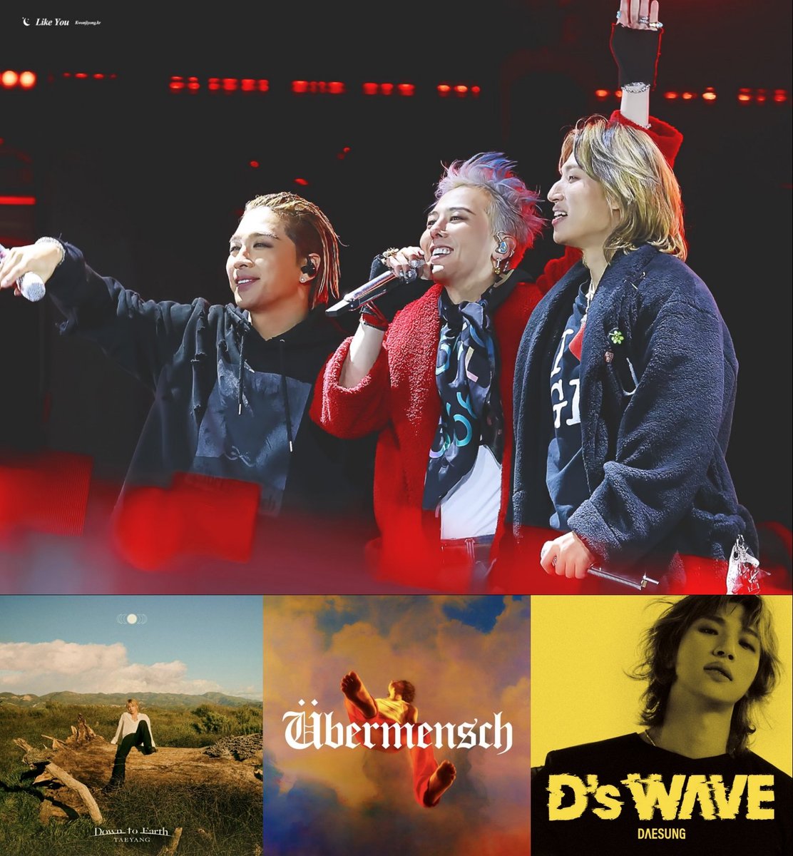BIGBANGMusic_'s tweet photo. All #BIGBANG members are charting in iTunes Worldwide Album with their latest album released (04.08.2025)👑

Down To Earth, 2023
ÜBERMENSCH,  2025
D's WAVE, 2025

#BIGBANG #빅뱅
@Realtaeyang @IBGDRGN @d_lable https://t.co/c8MW5mkWI7